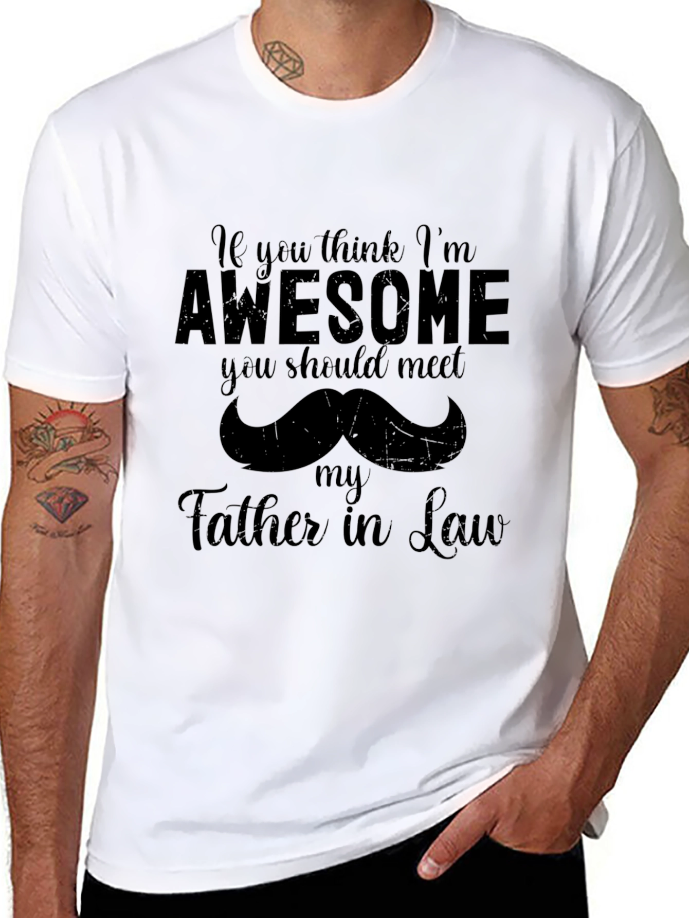 Awesome Father-in-Law Black Graphic T-Shirt