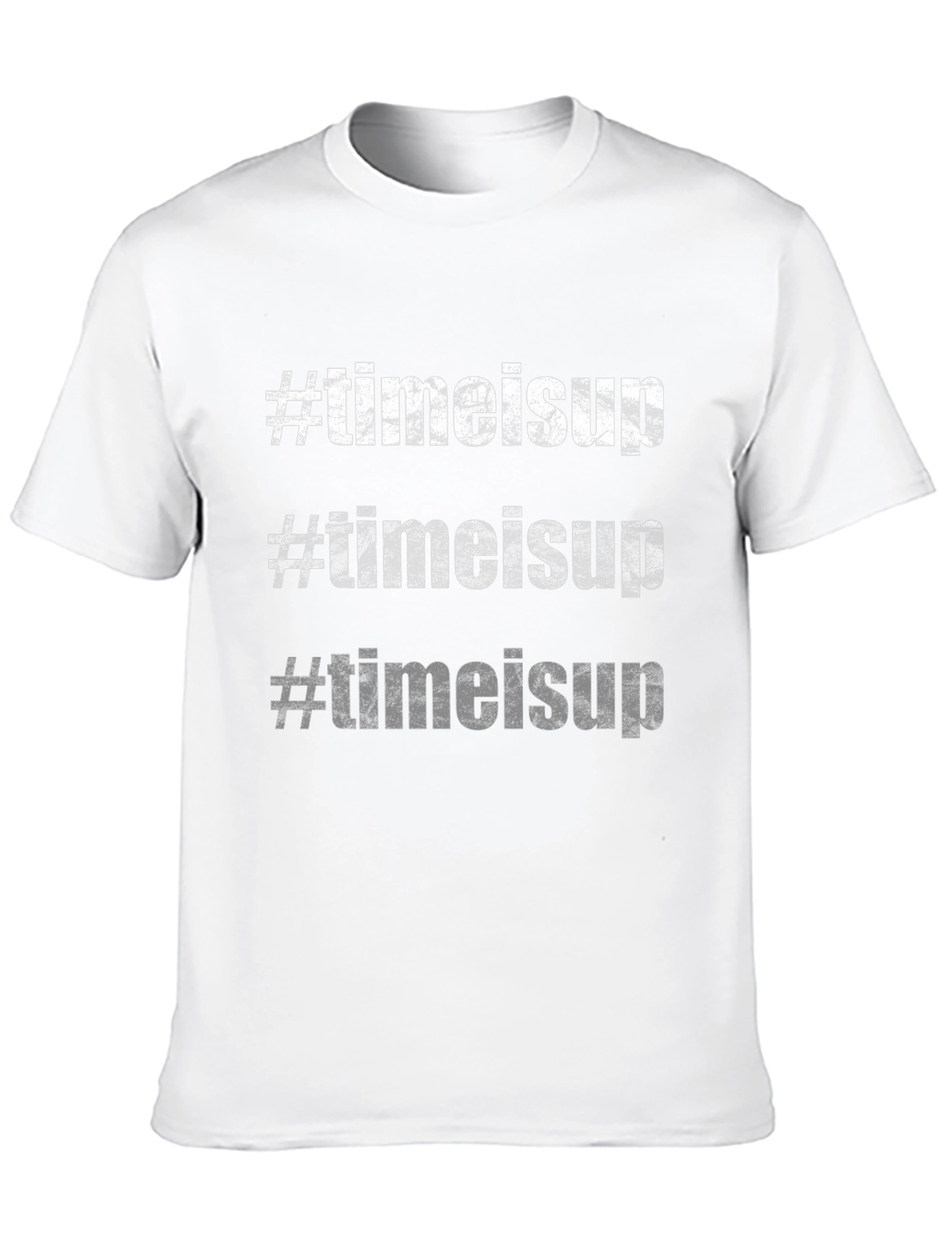 #timeisup T-Shirt - Bold Slogan Tee Black Cotton