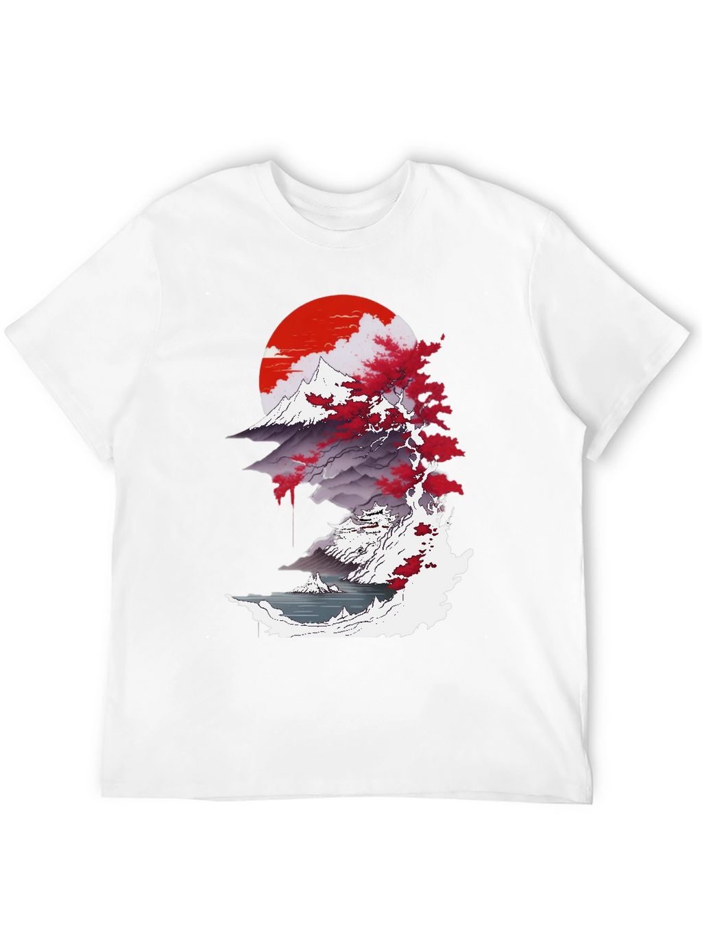 Japanese Sunset Graphic Tee - Black