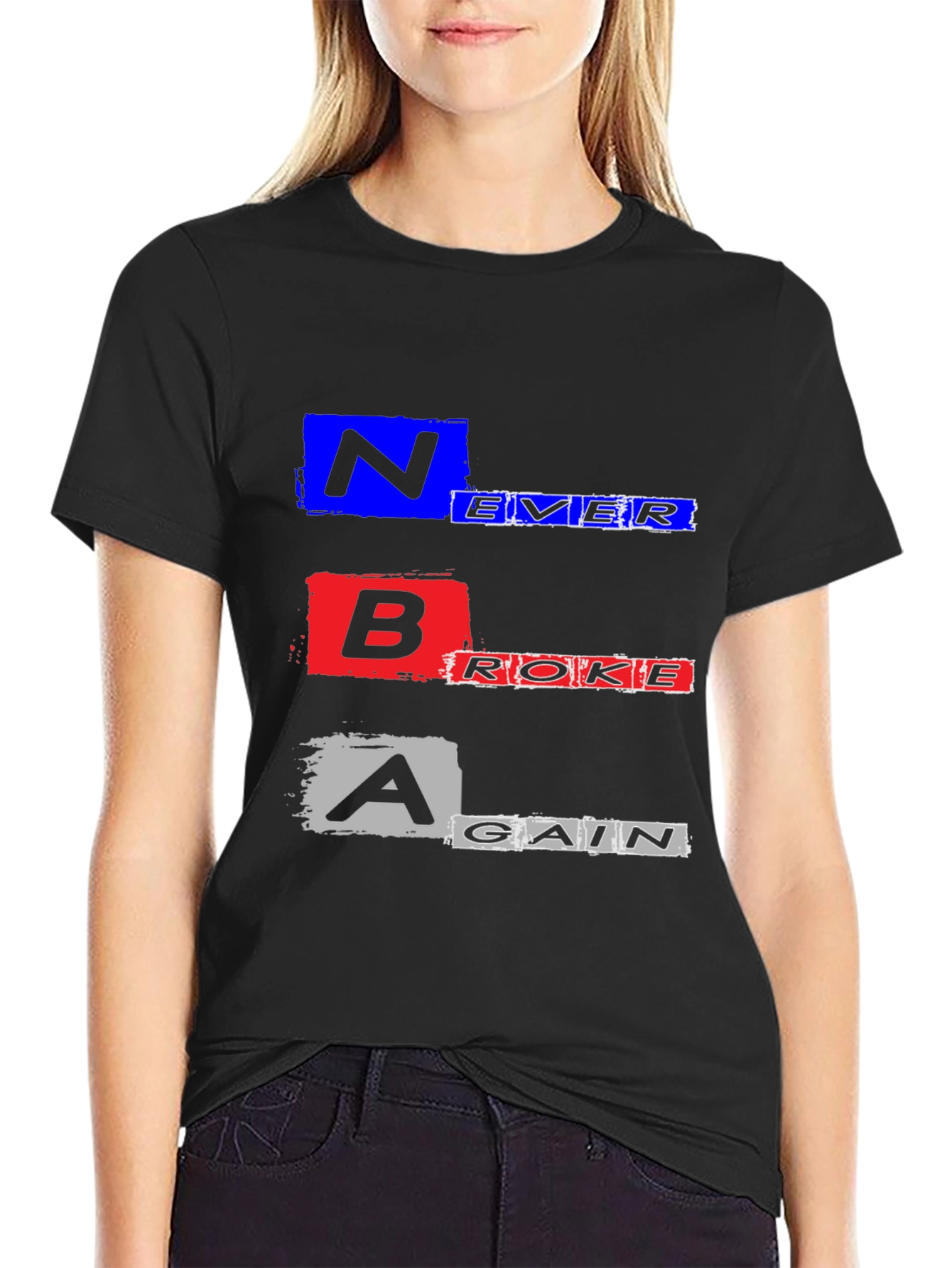 Never Broke Again Graphic T-Shirt - Trendy Streetwear