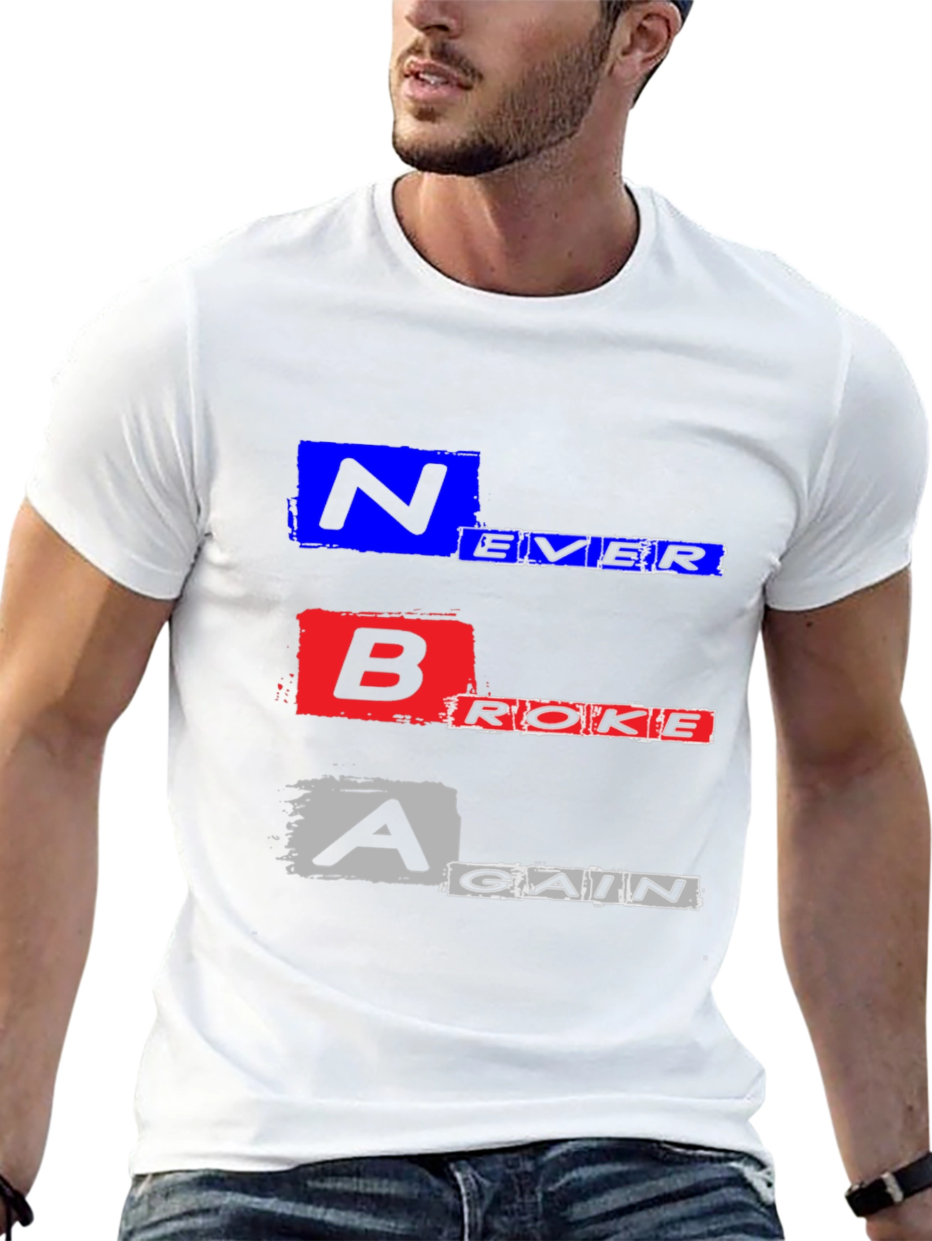 Never Broke Again Graphic T-Shirt - Trendy Streetwear