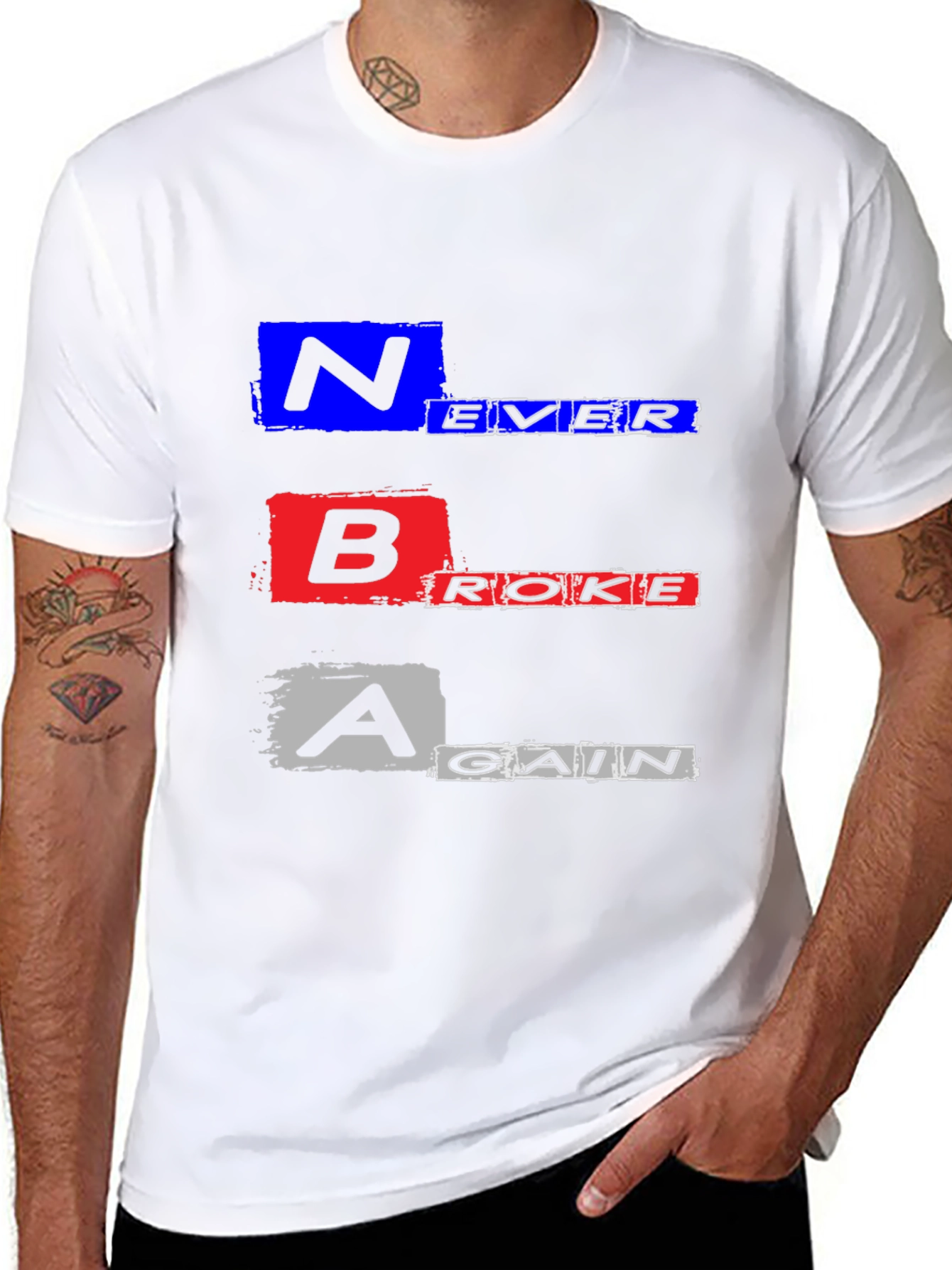 Never Broke Again Graphic T-Shirt - Trendy Streetwear