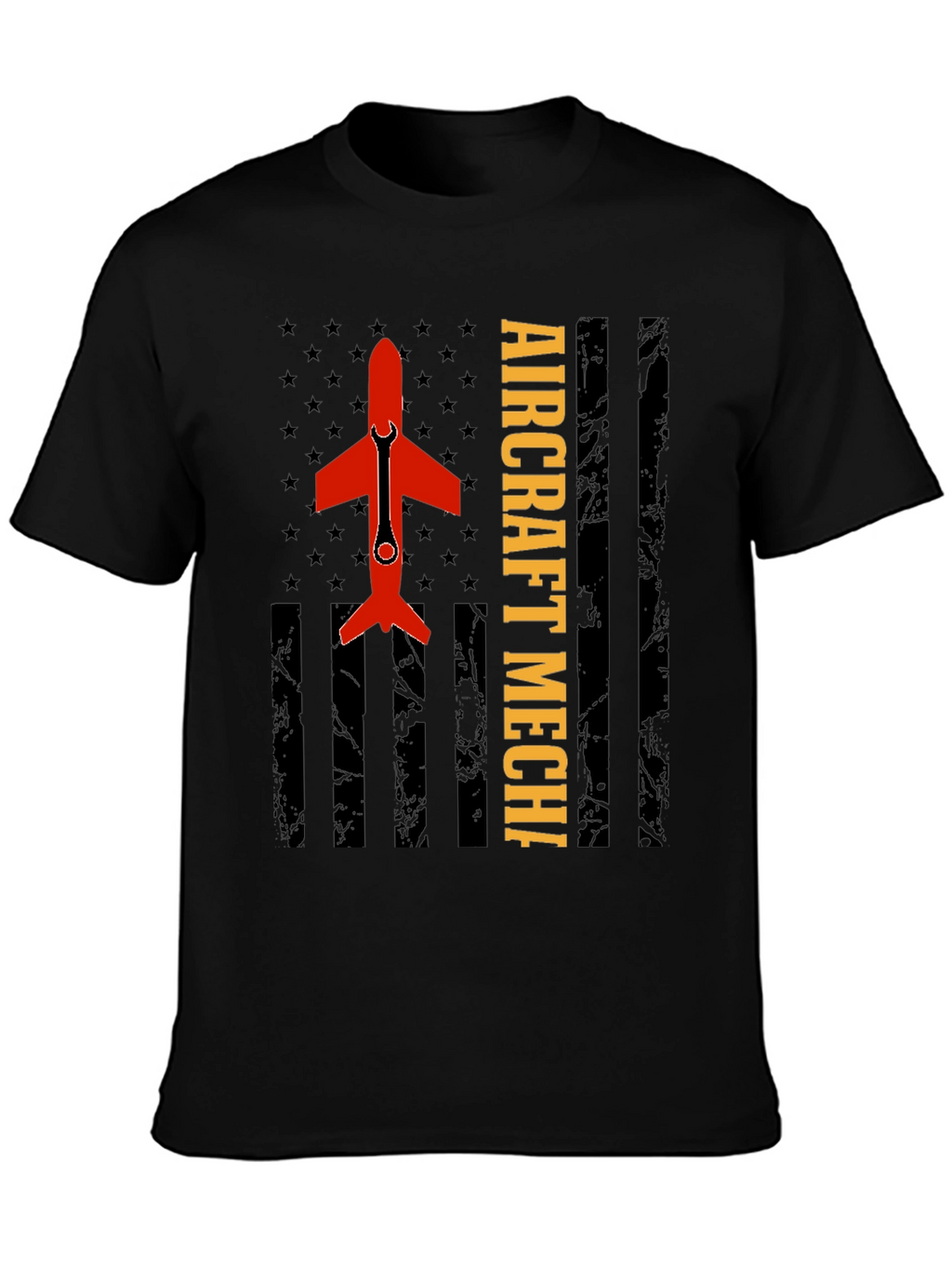 Aircraft Mechanic Tee - Patriotic Flag Design