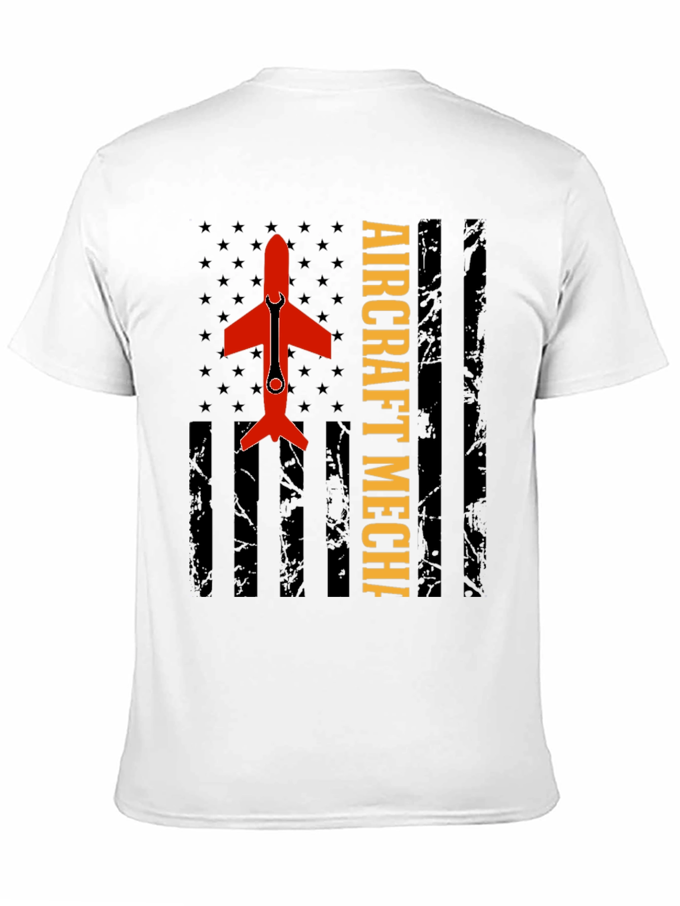 Aircraft Mechanic Tee - Patriotic Flag Design
