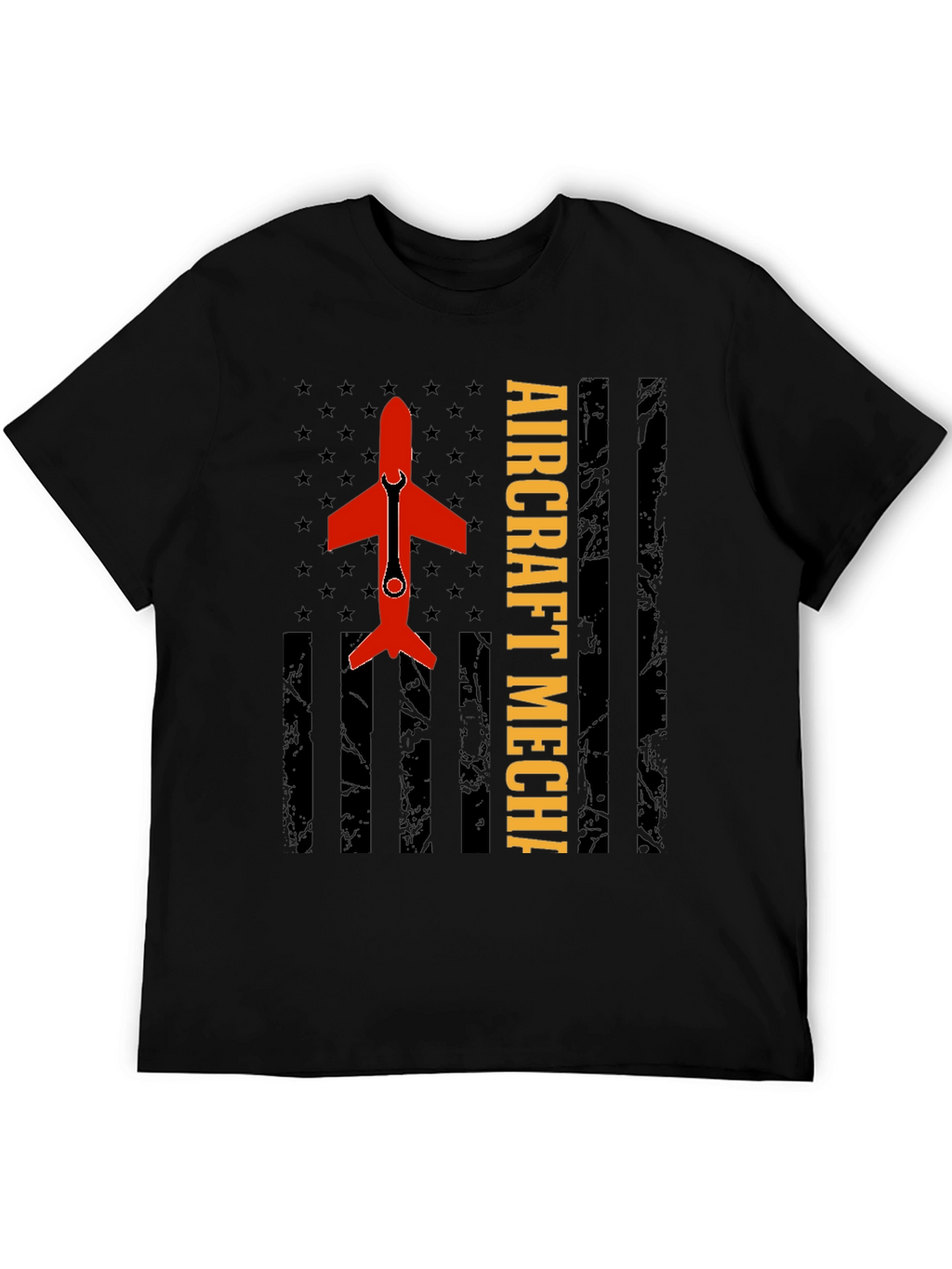 Aircraft Mechanic Tee - Patriotic Flag Design