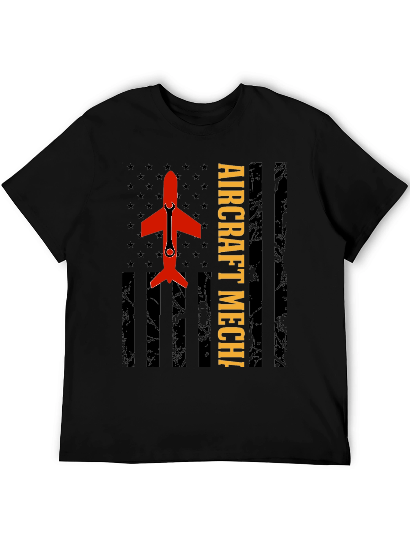 Aircraft Mechanic Tee - Patriotic Flag Design