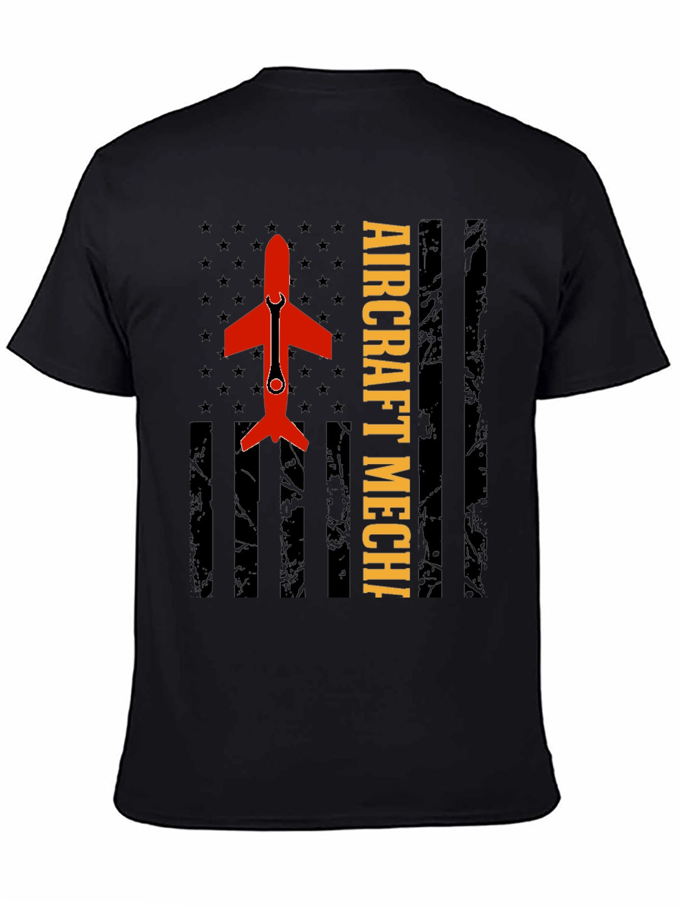 Aircraft Mechanic Tee - Patriotic Flag Design