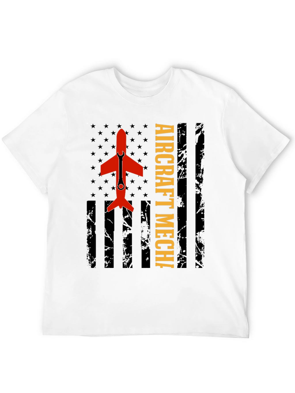 Aircraft Mechanic Tee - Patriotic Flag Design