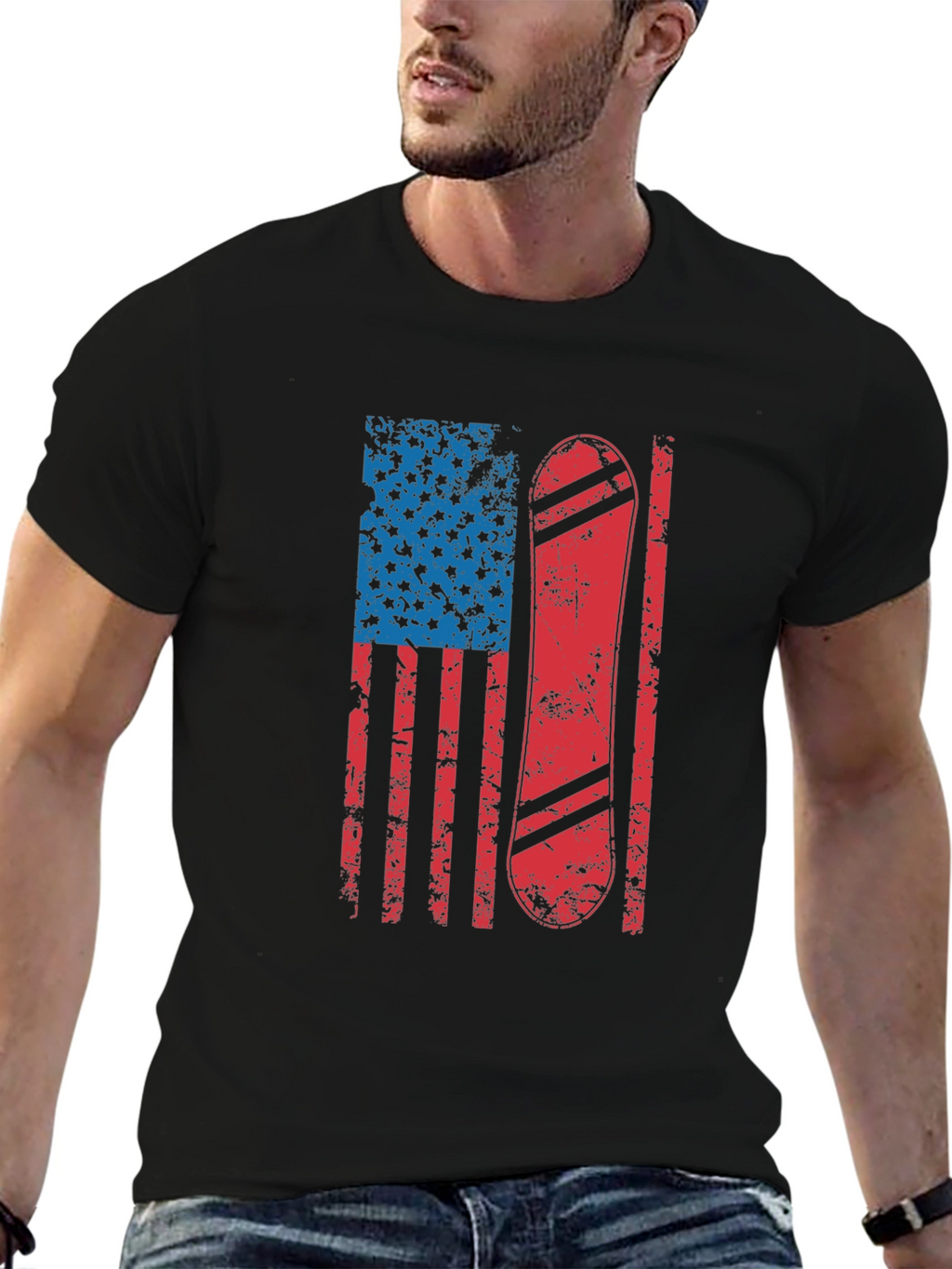 American Flag Snowboard T-Shirt