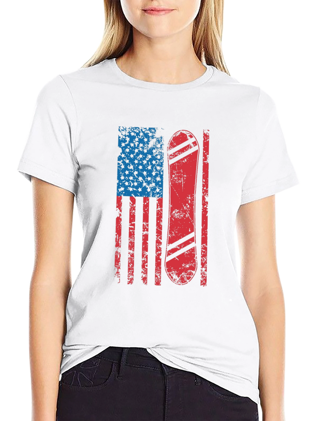 American Flag Snowboard T-Shirt