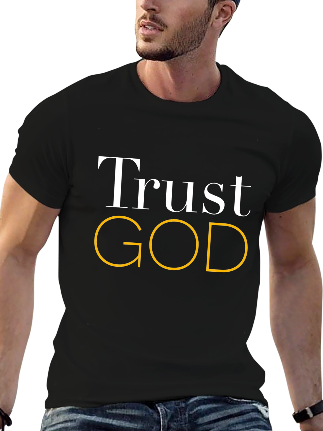 Trust God Graphic Black T-Shirt