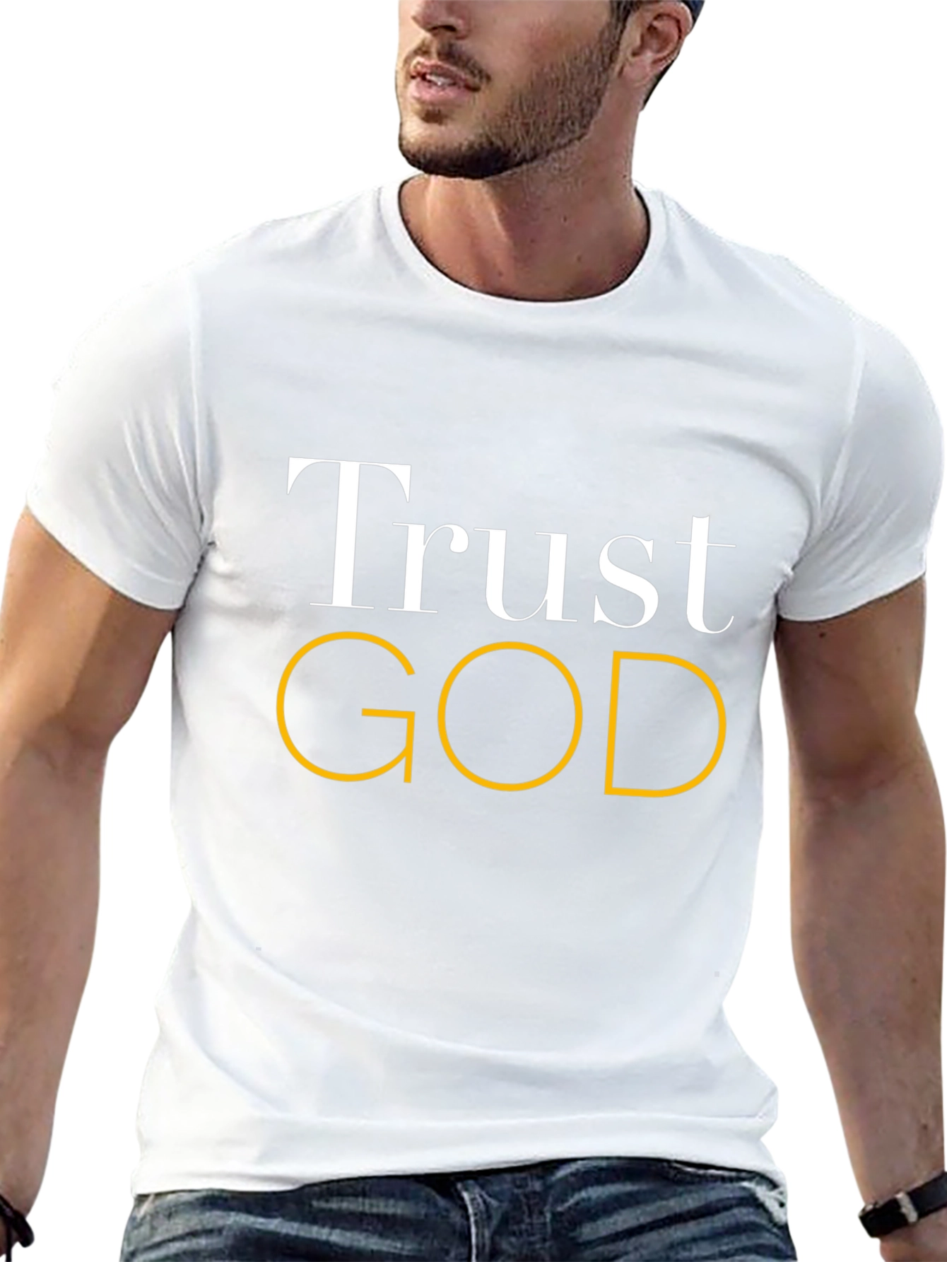 Trust God Graphic Black T-Shirt