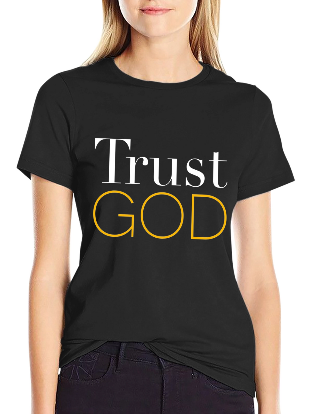 Trust God Graphic Black T-Shirt