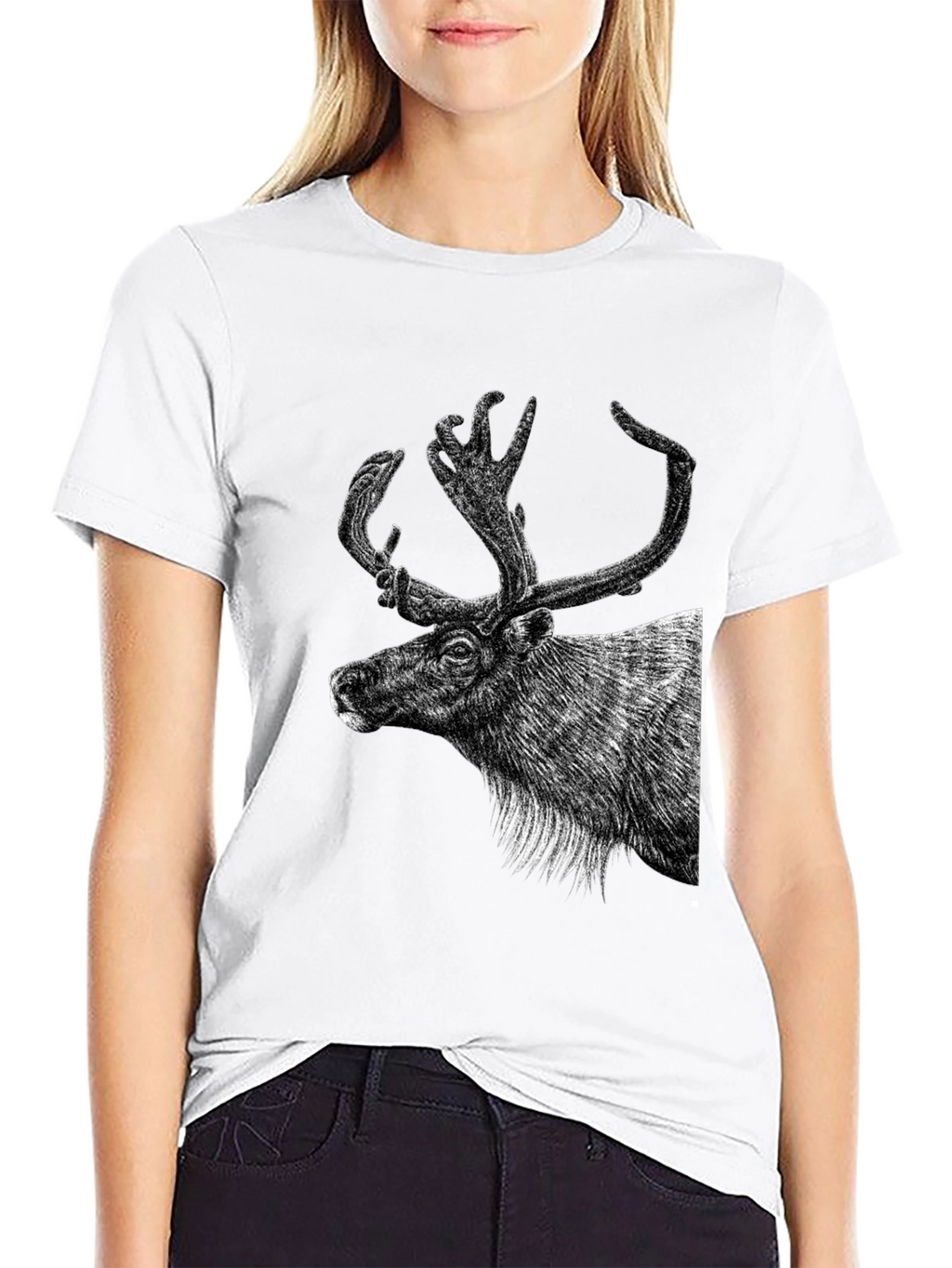 Deer Graphic Black T-Shirt