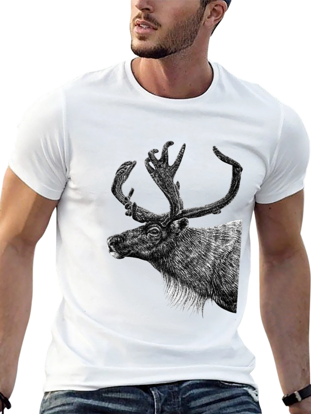 Deer Graphic Black T-Shirt
