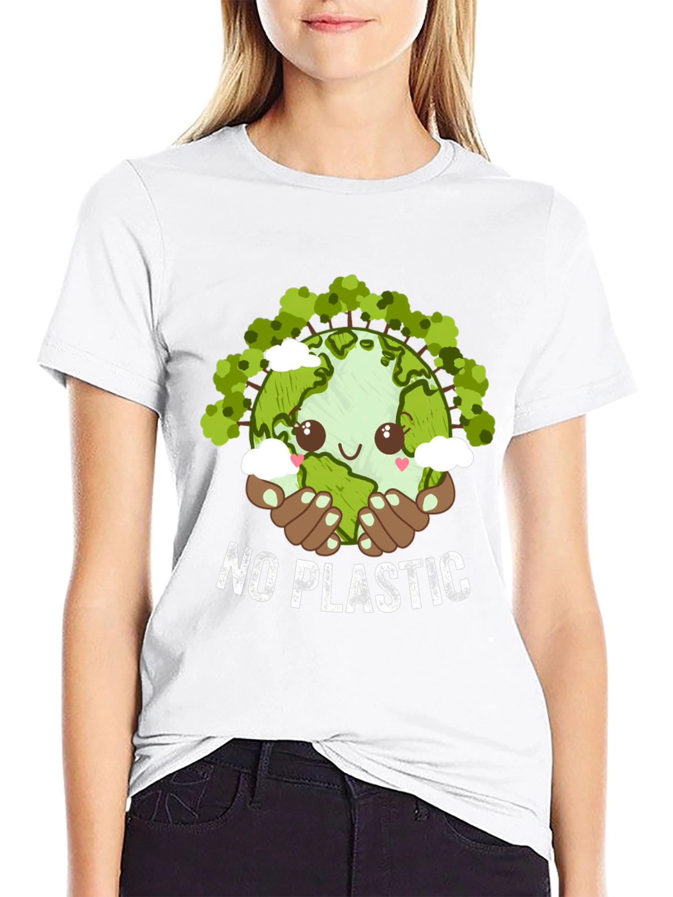 Eco-Friendly No Plastic Graphic T-Shirt