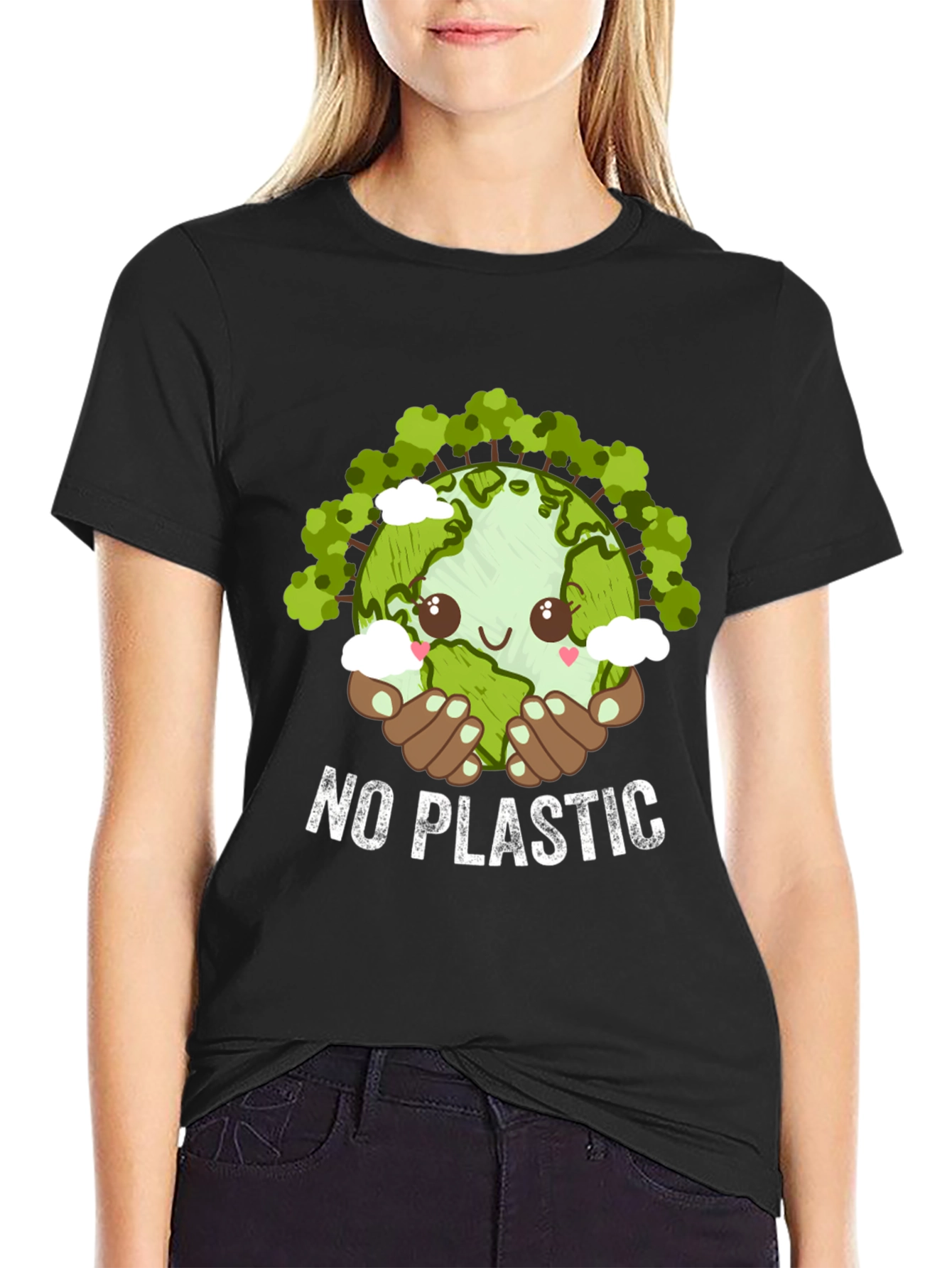 Eco-Friendly No Plastic Graphic T-Shirt