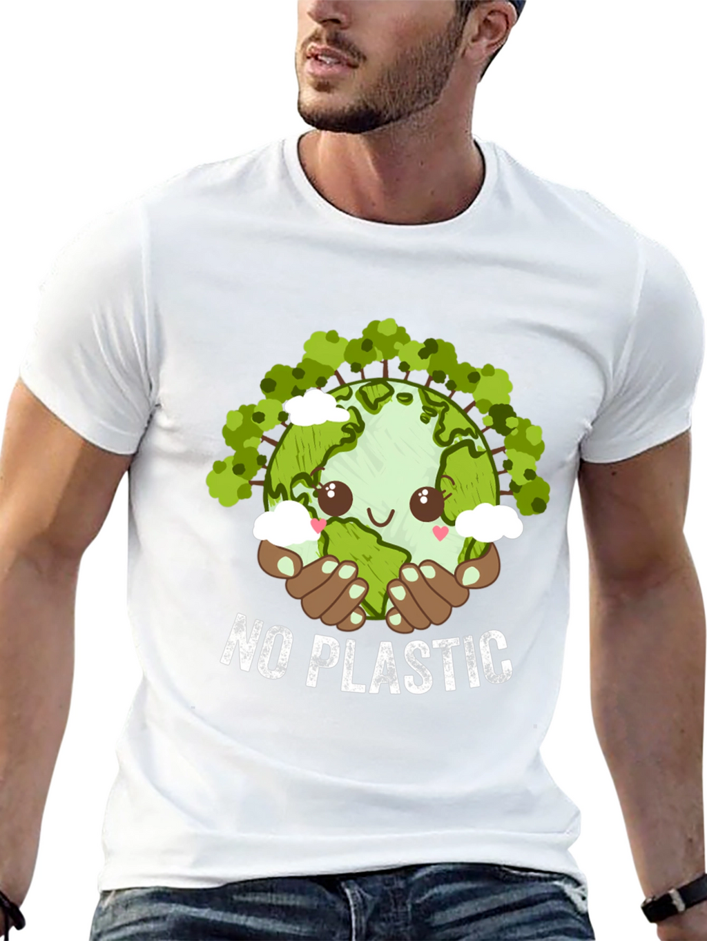 Eco-Friendly No Plastic Graphic T-Shirt
