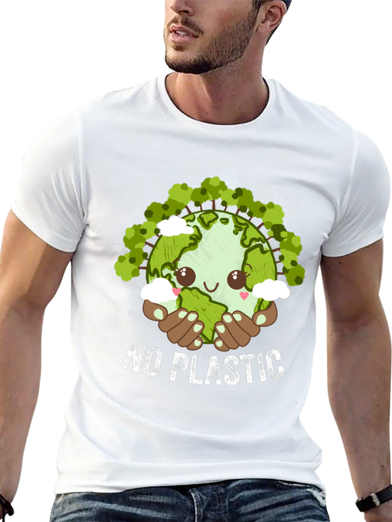 Eco-Friendly No Plastic Graphic T-Shirt