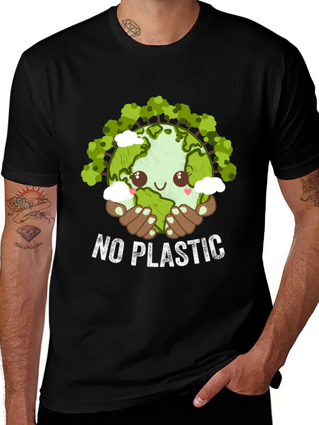 Eco-Friendly No Plastic Graphic T-Shirt