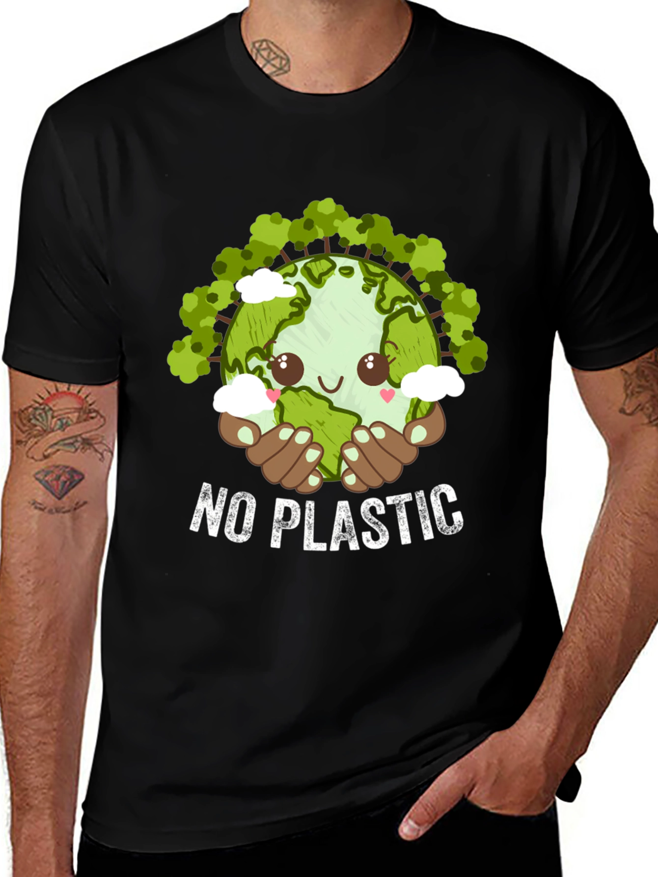 Eco-Friendly No Plastic Graphic T-Shirt