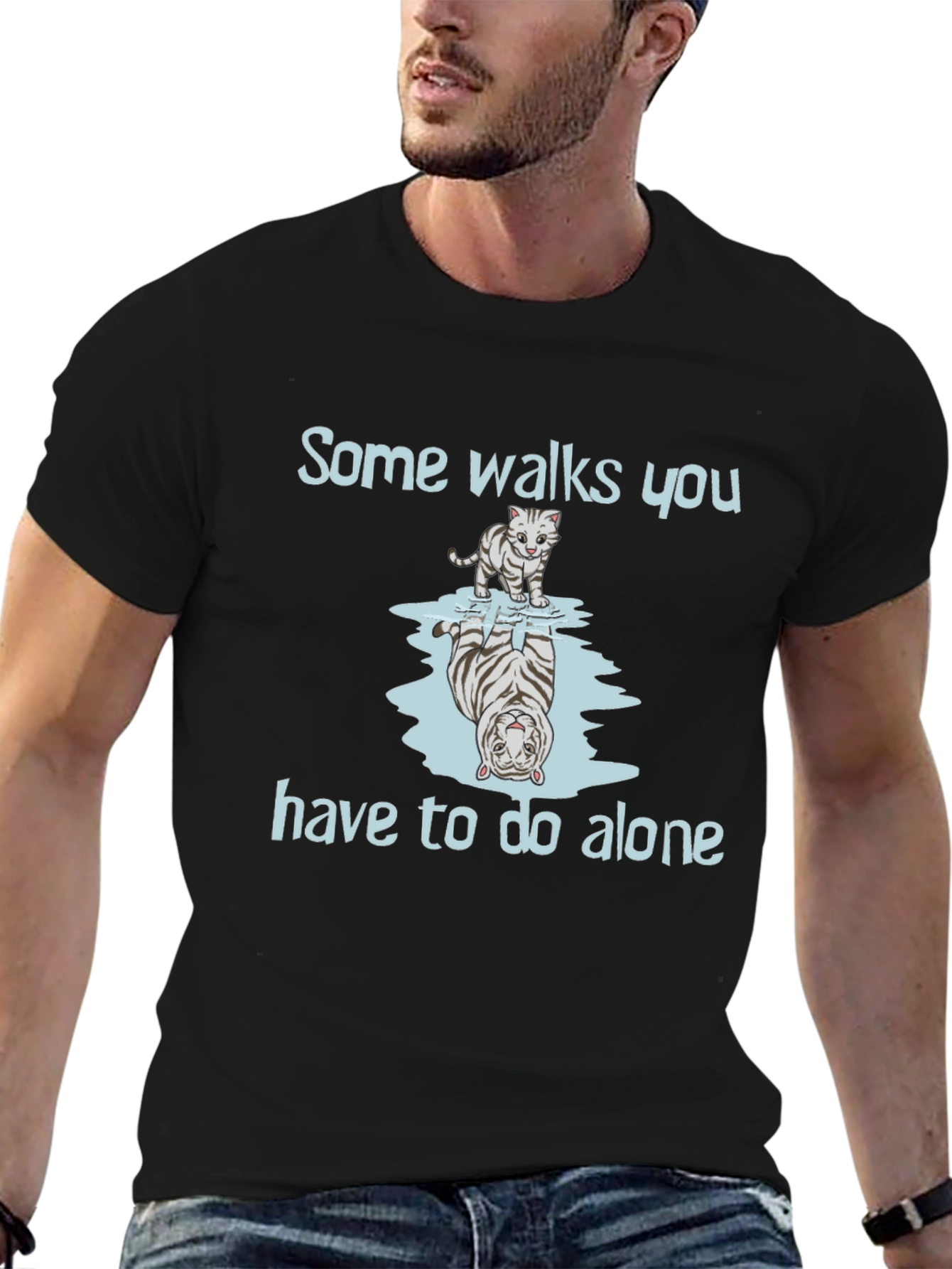 Tiger Reflection Graphic Tee - Some Walks You Have to Do Alone