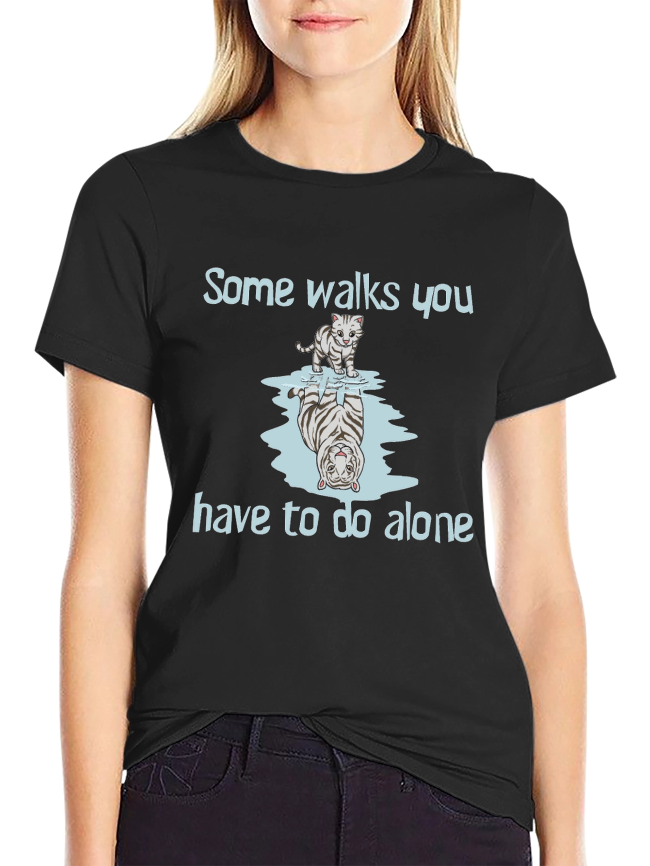 Tiger Reflection Graphic Tee - Some Walks You Have to Do Alone