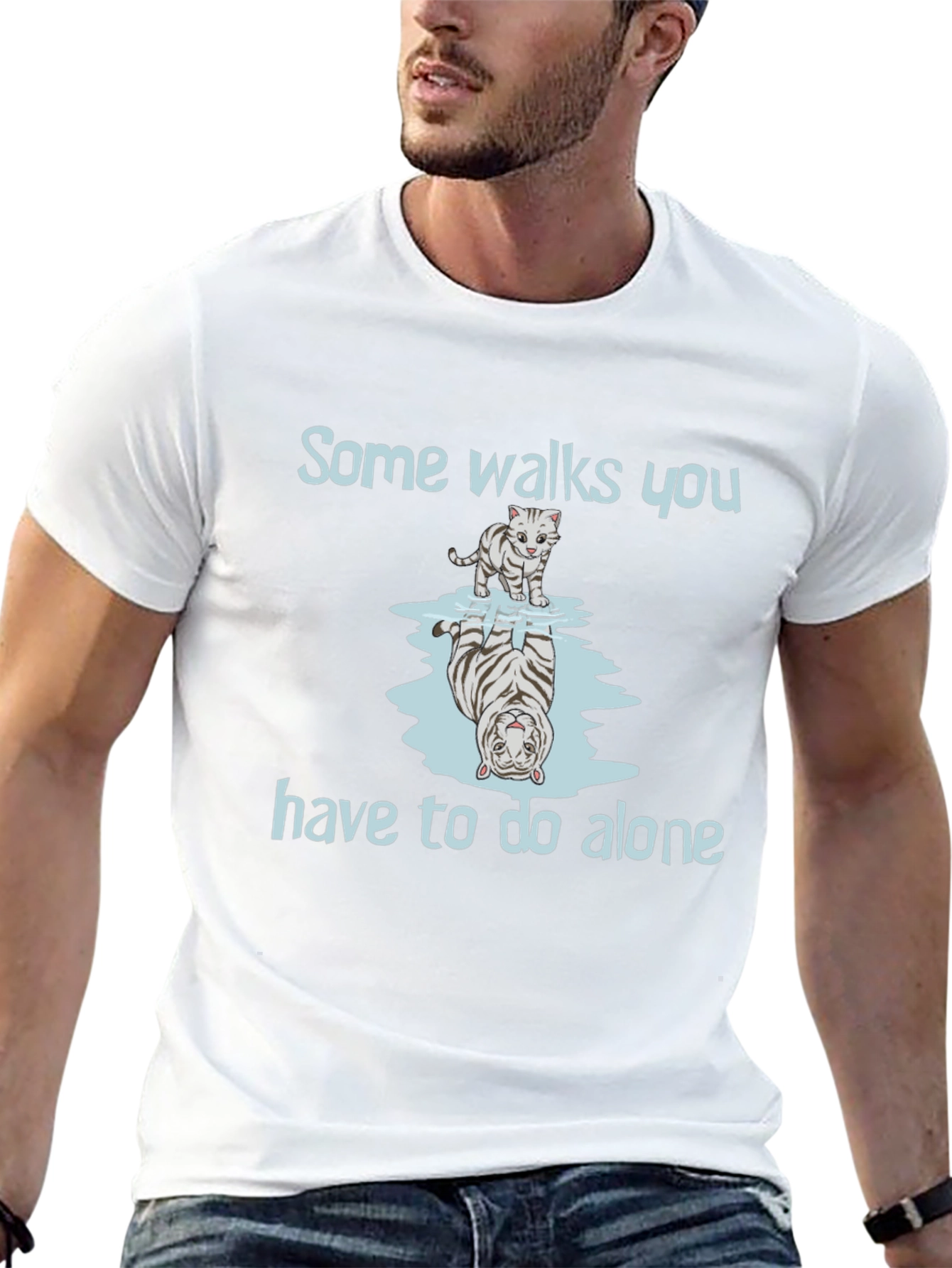 Tiger Reflection Graphic Tee - Some Walks You Have to Do Alone