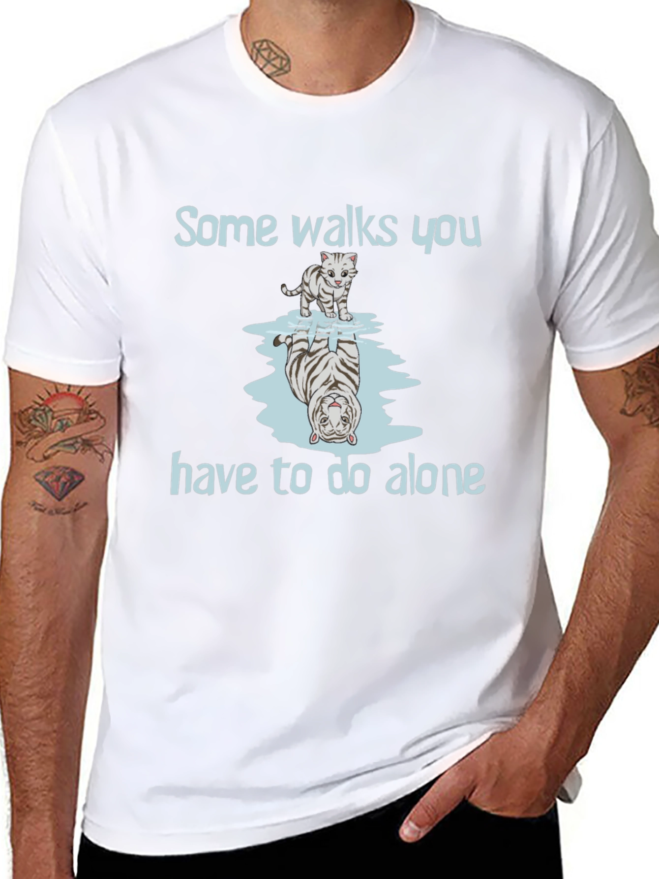 Tiger Reflection Graphic Tee - Some Walks You Have to Do Alone