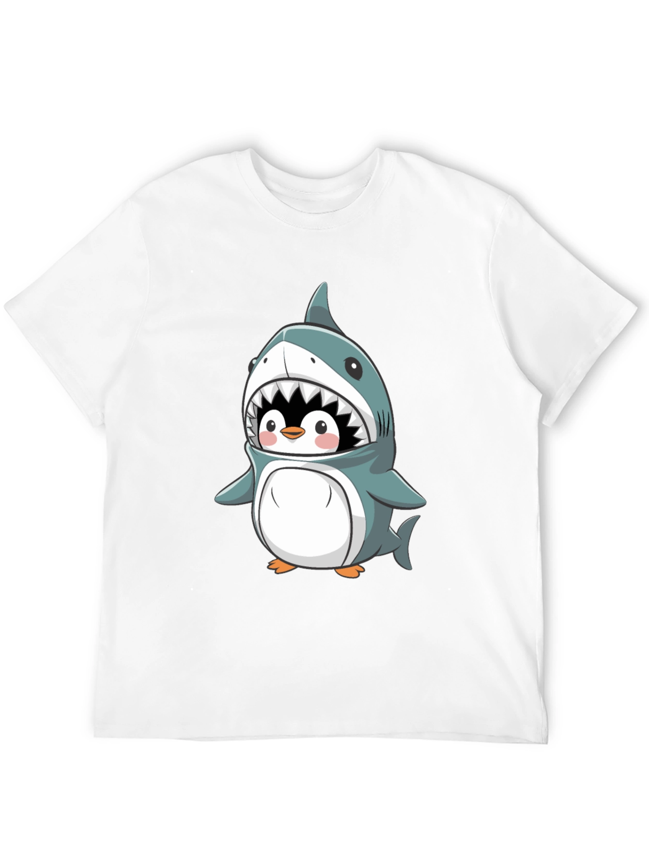 Cute Penguin in Shark Costume Graphic Tee