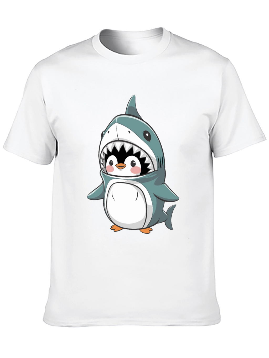 Cute Penguin in Shark Costume Graphic Tee