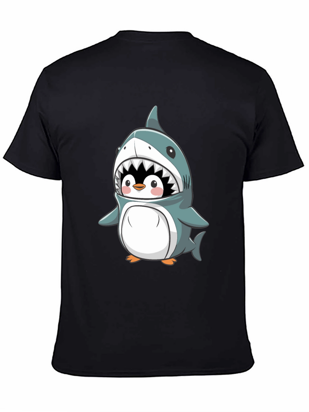 Cute Penguin in Shark Costume Graphic Tee