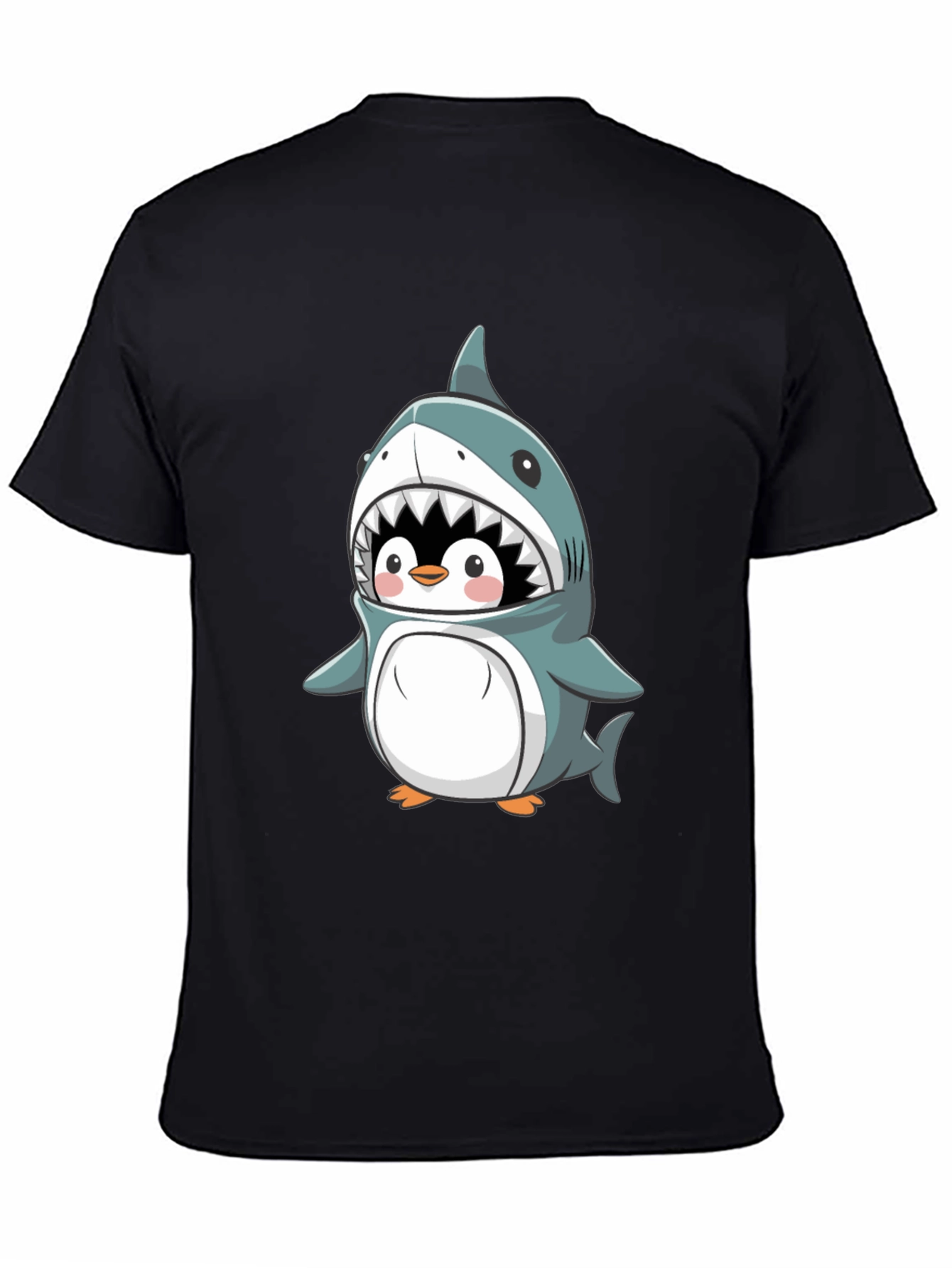 Cute Penguin in Shark Costume Graphic Tee