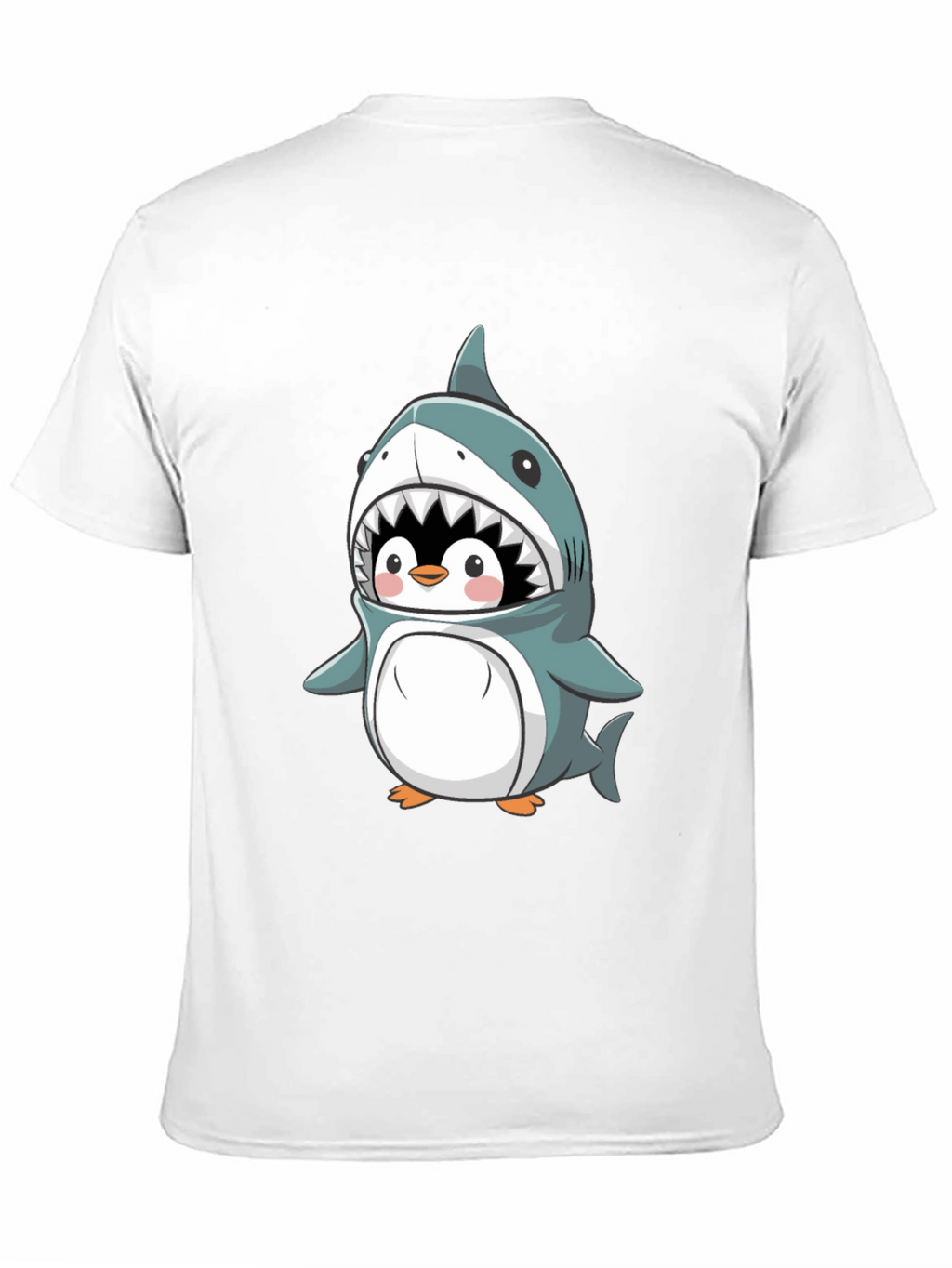 Cute Penguin in Shark Costume Graphic Tee