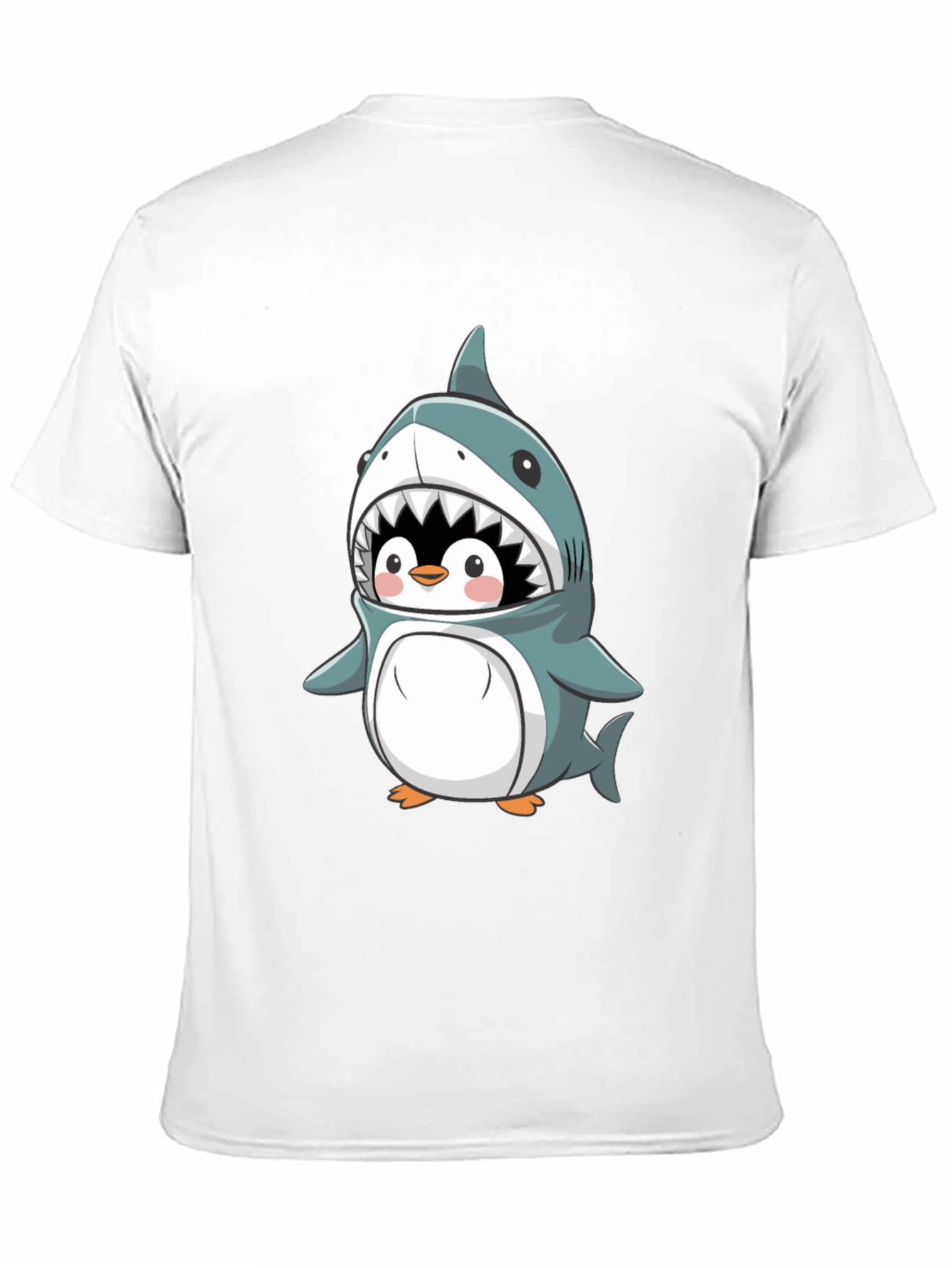Cute Penguin in Shark Costume Graphic Tee