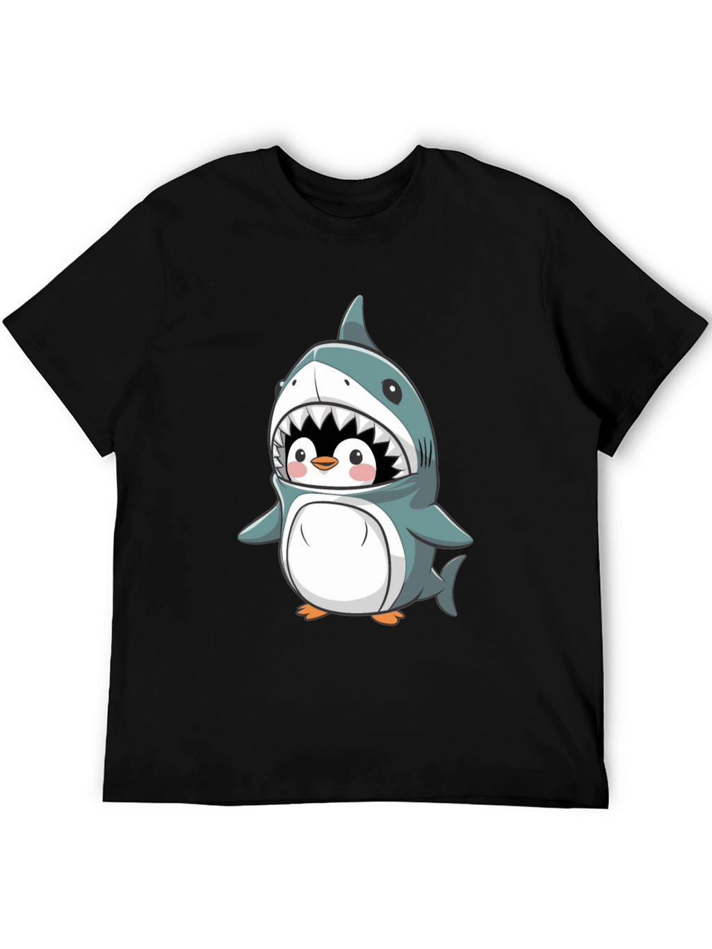 Cute Penguin in Shark Costume Graphic Tee