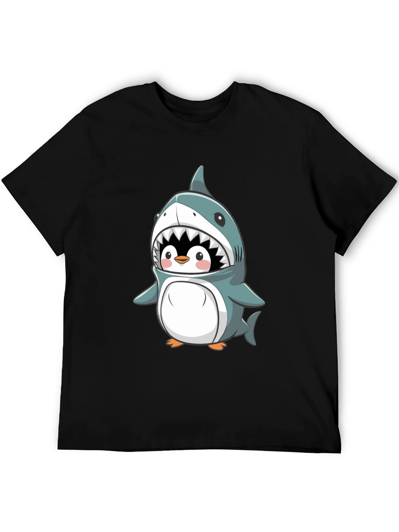 Cute Penguin in Shark Costume Graphic Tee