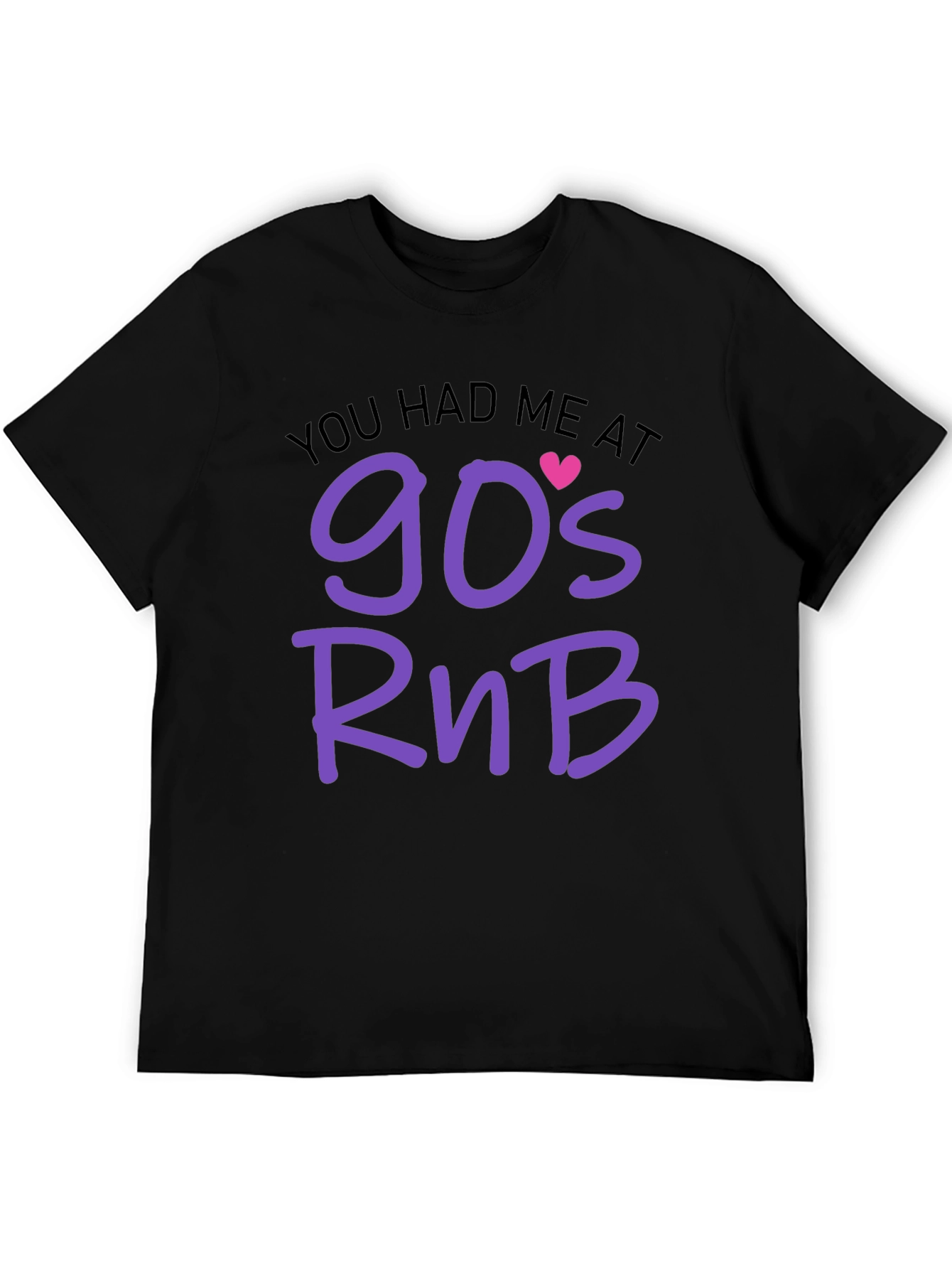 90s RnB Graphic Tee - Black Cotton T-Shirt