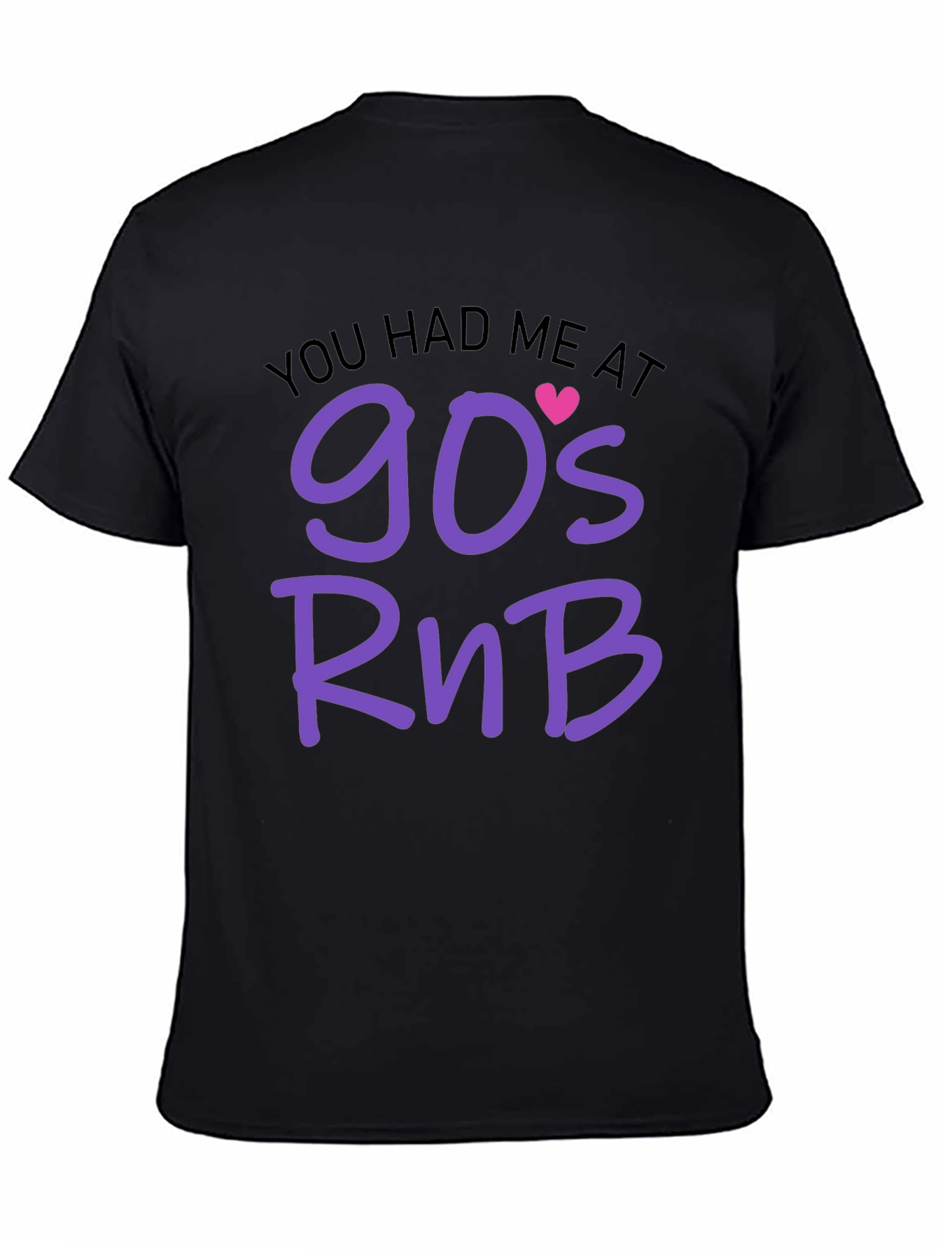 90s RnB Graphic Tee - Black Cotton T-Shirt