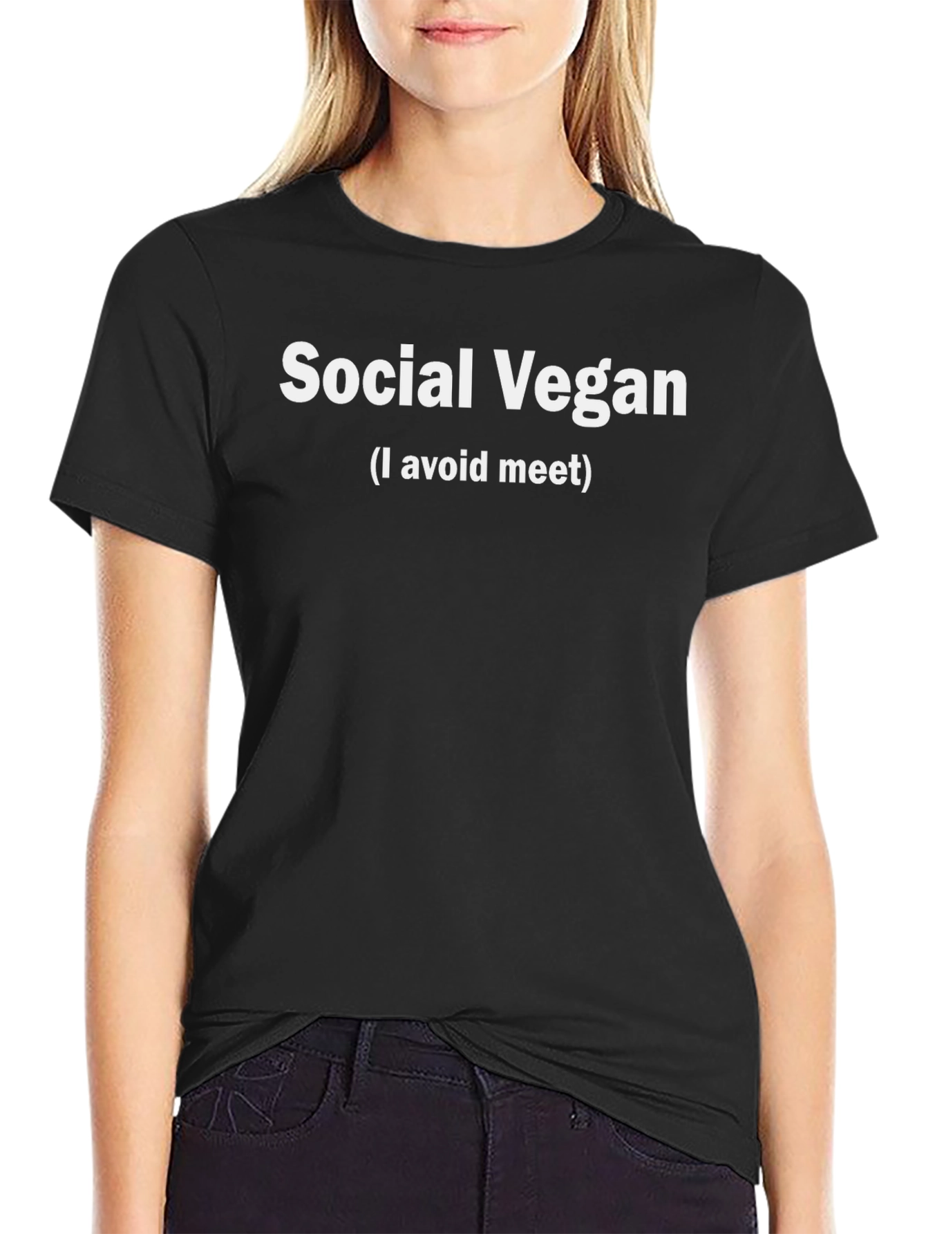 Social Vegan Humor T-Shirt - I Avoid Meet Graphic Tee