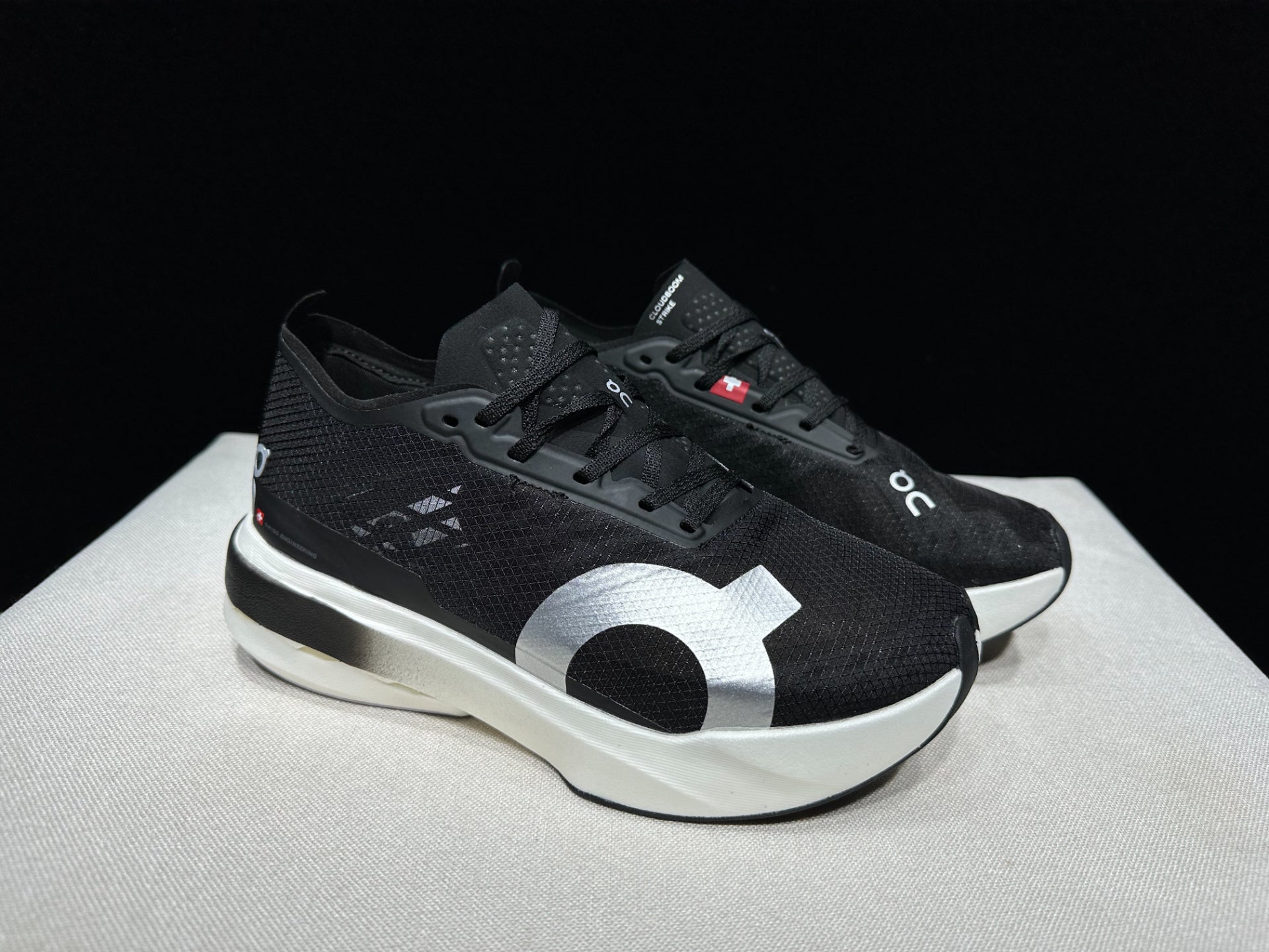 On Cloudboom Strike Running Shoes Black White