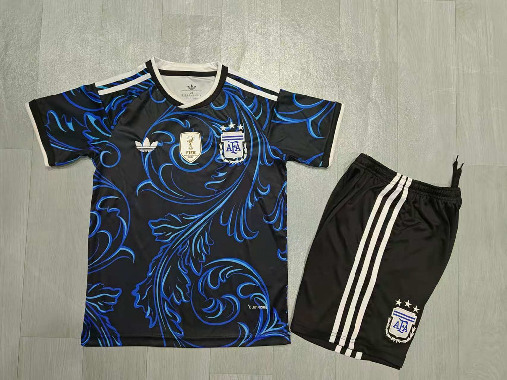 KIDS Argentina 2022 World Cup Commemorative Kit – Black/Blue