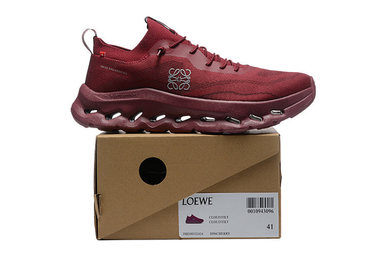 On Running x Loewe - Cloudtilt Beet Red Low Top Sneakers