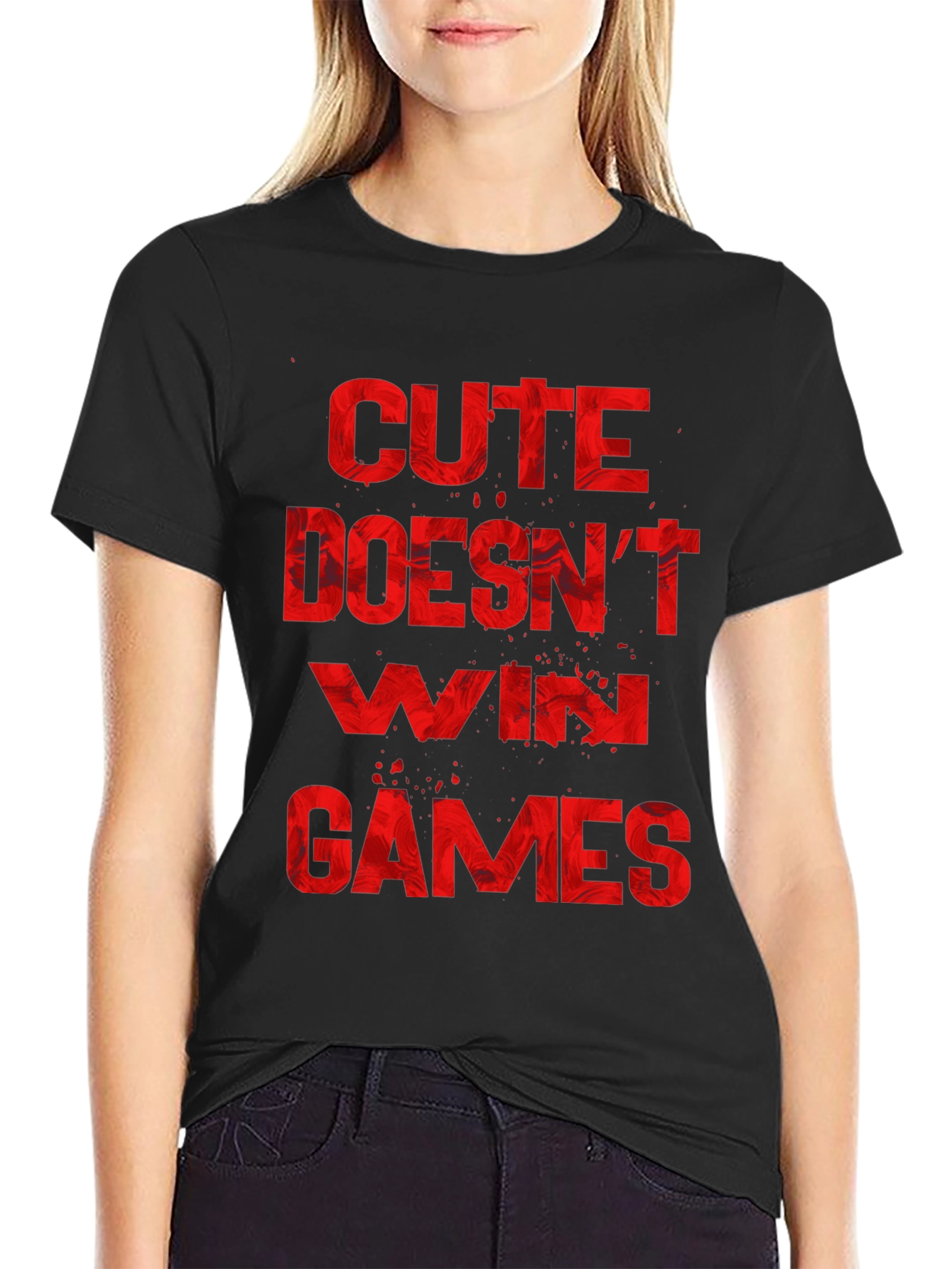 Cute Doesnt Win Games Graphic Tee