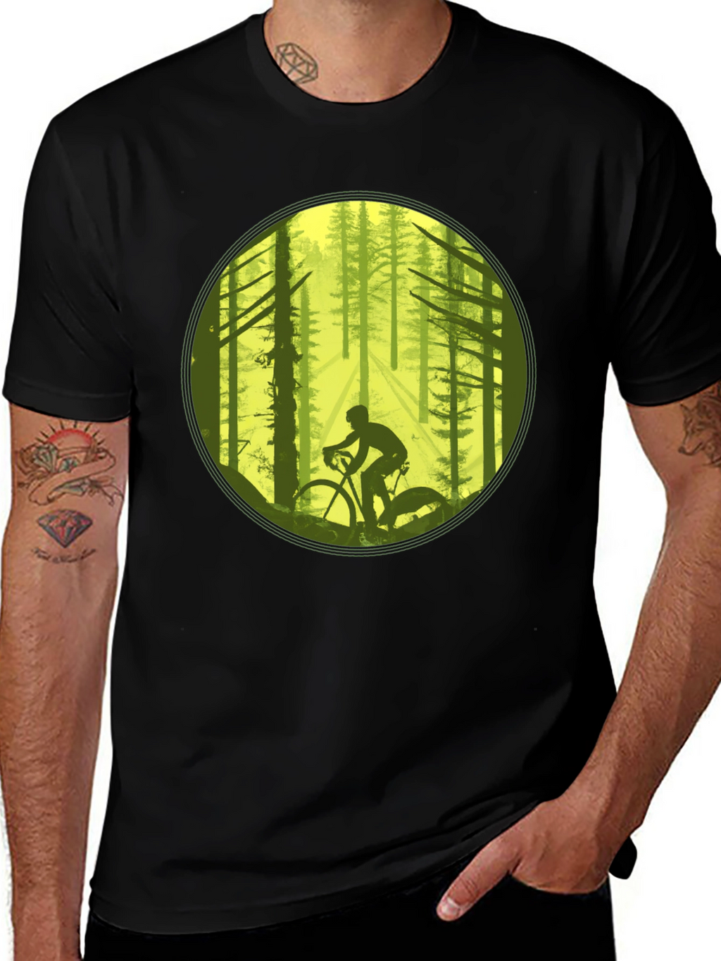 Biker in the Woods Graphic Tee