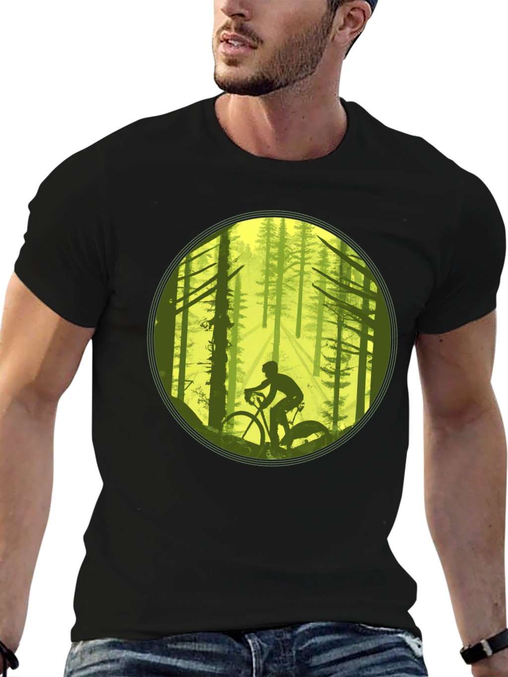 Biker in the Woods Graphic Tee