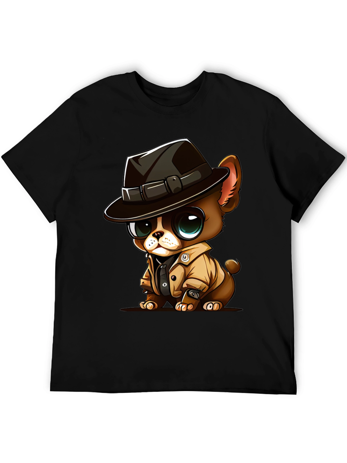Cartoon Dog Detective Graphic T-Shirt