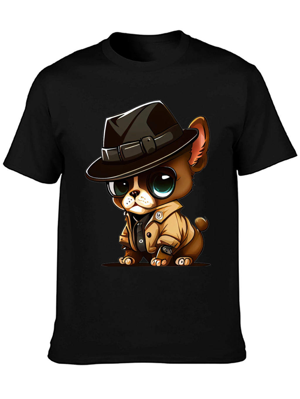 Cartoon Dog Detective Graphic T-Shirt