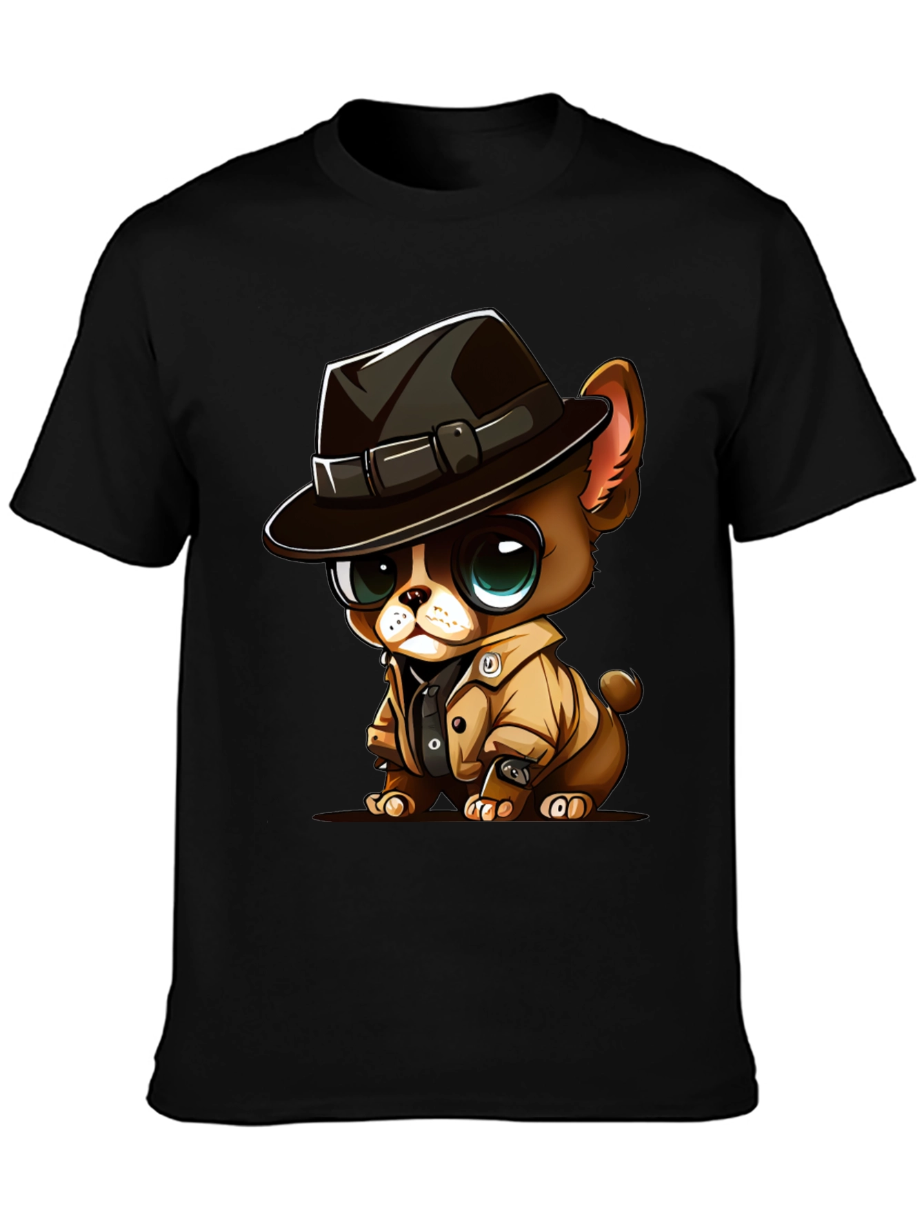 Cartoon Dog Detective Graphic T-Shirt