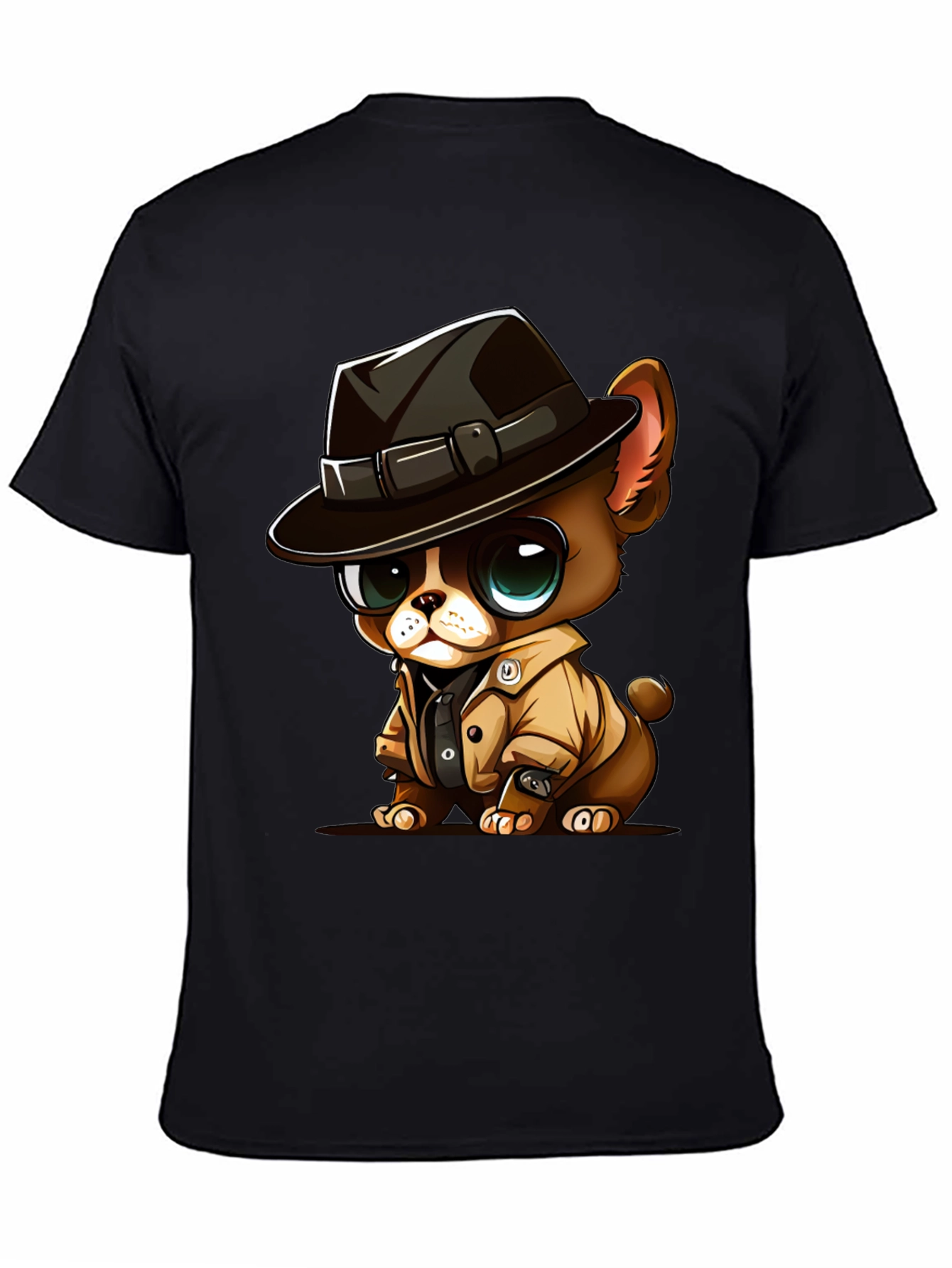 Cartoon Dog Detective Graphic T-Shirt